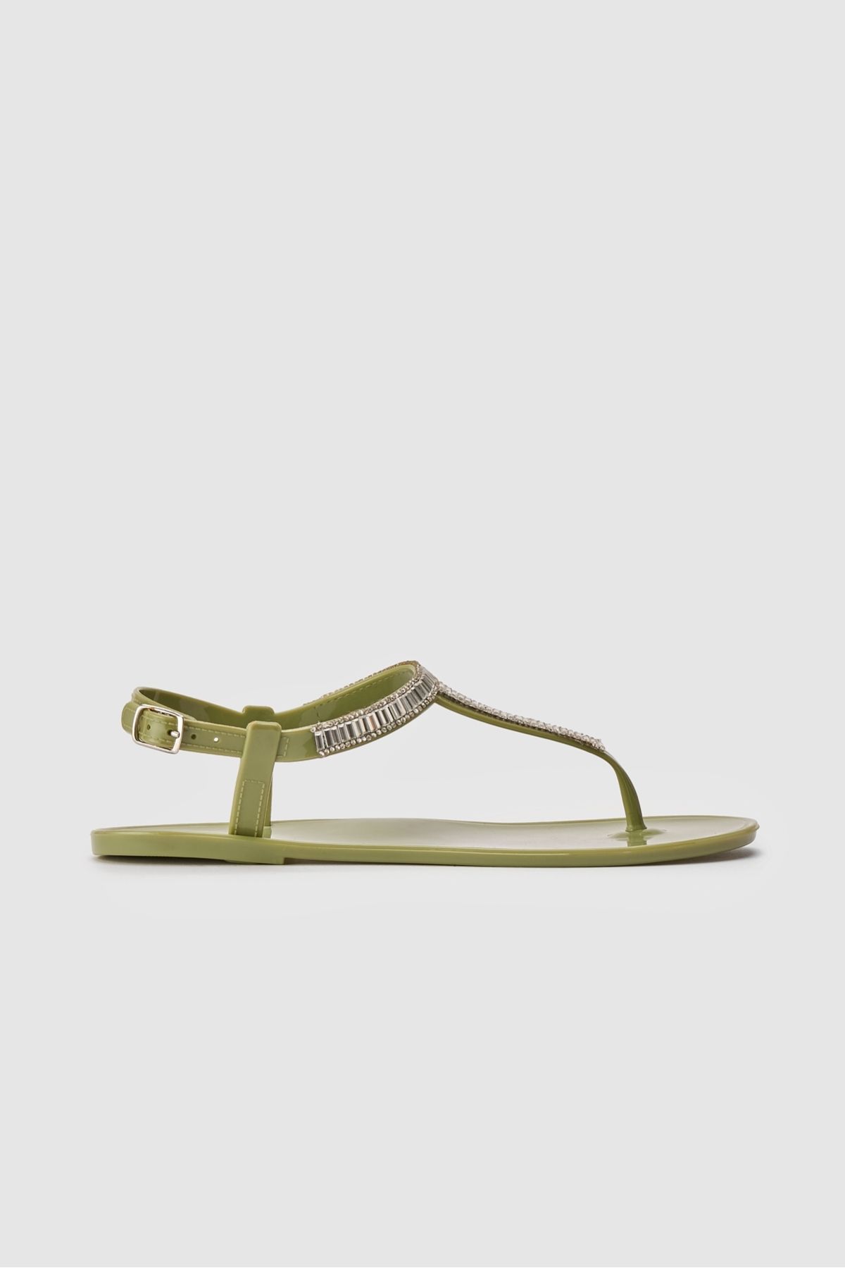 OZYO-Mia Khaki Rhinestone - Flip Flop Gel Summer Daily Sandals 3
