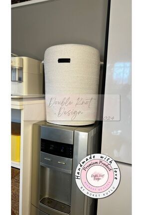 DOUBLE KNOT DESİGN Sebil Kılıfı Dekoratif Sepet - Organizer Hasır Jüt Tress D...