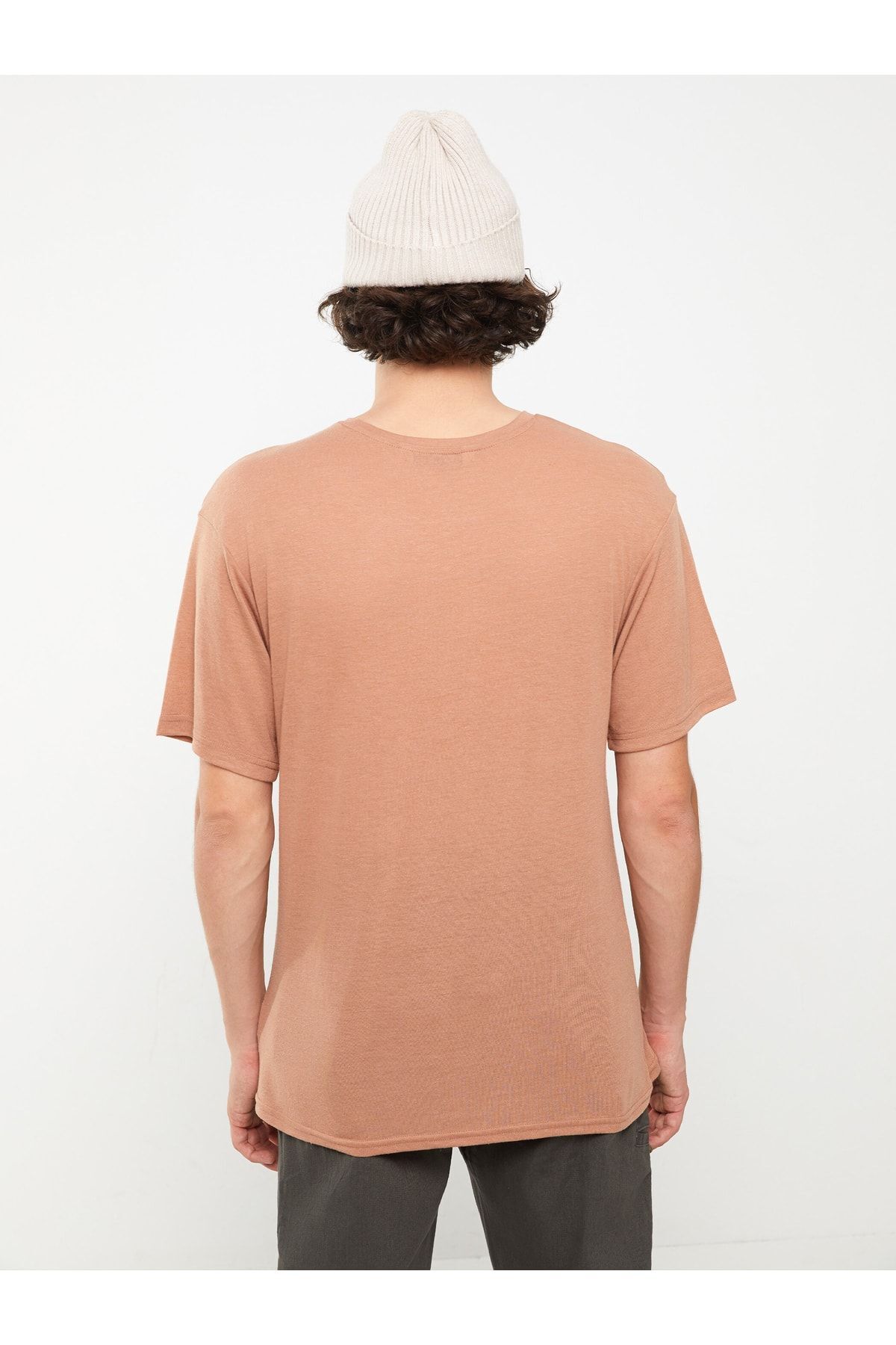 تیشرت مردانه قهوه ای ال سی وایکیکی | S32663Z8ST8 اورجینال - تصویر 5