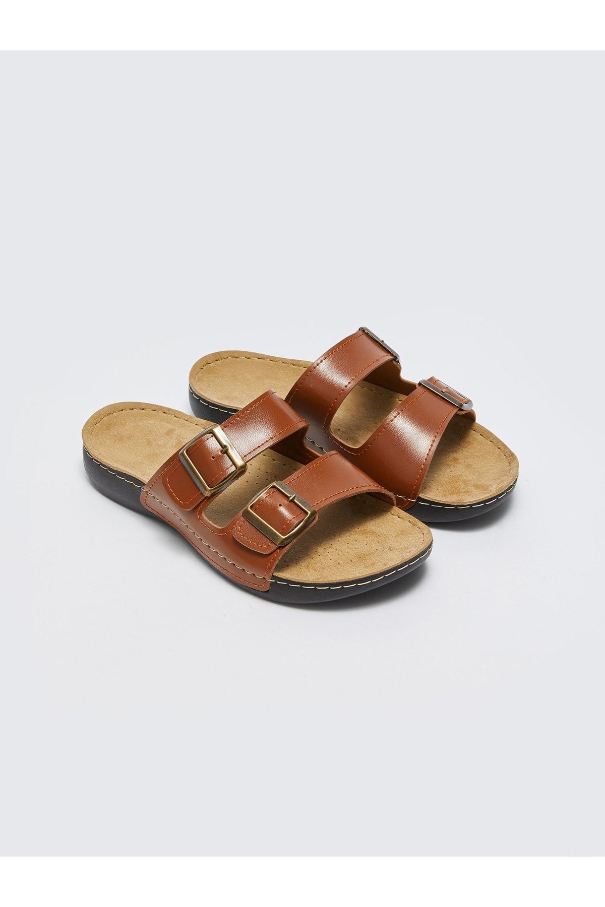 LC Waikiki Double Banded Buckle Detailed Men's Slippers for Men