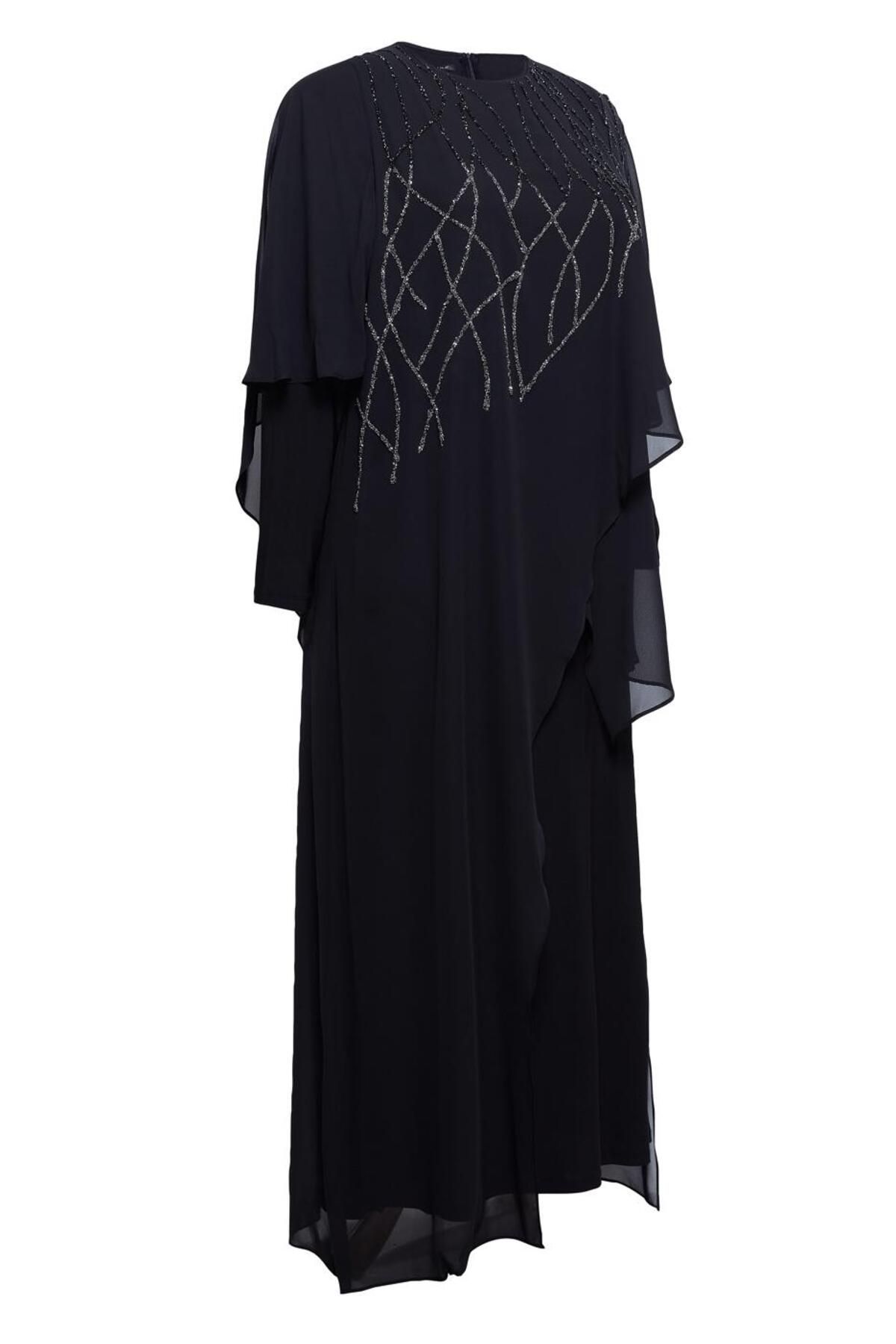 Chiffon cape dress plus size shop