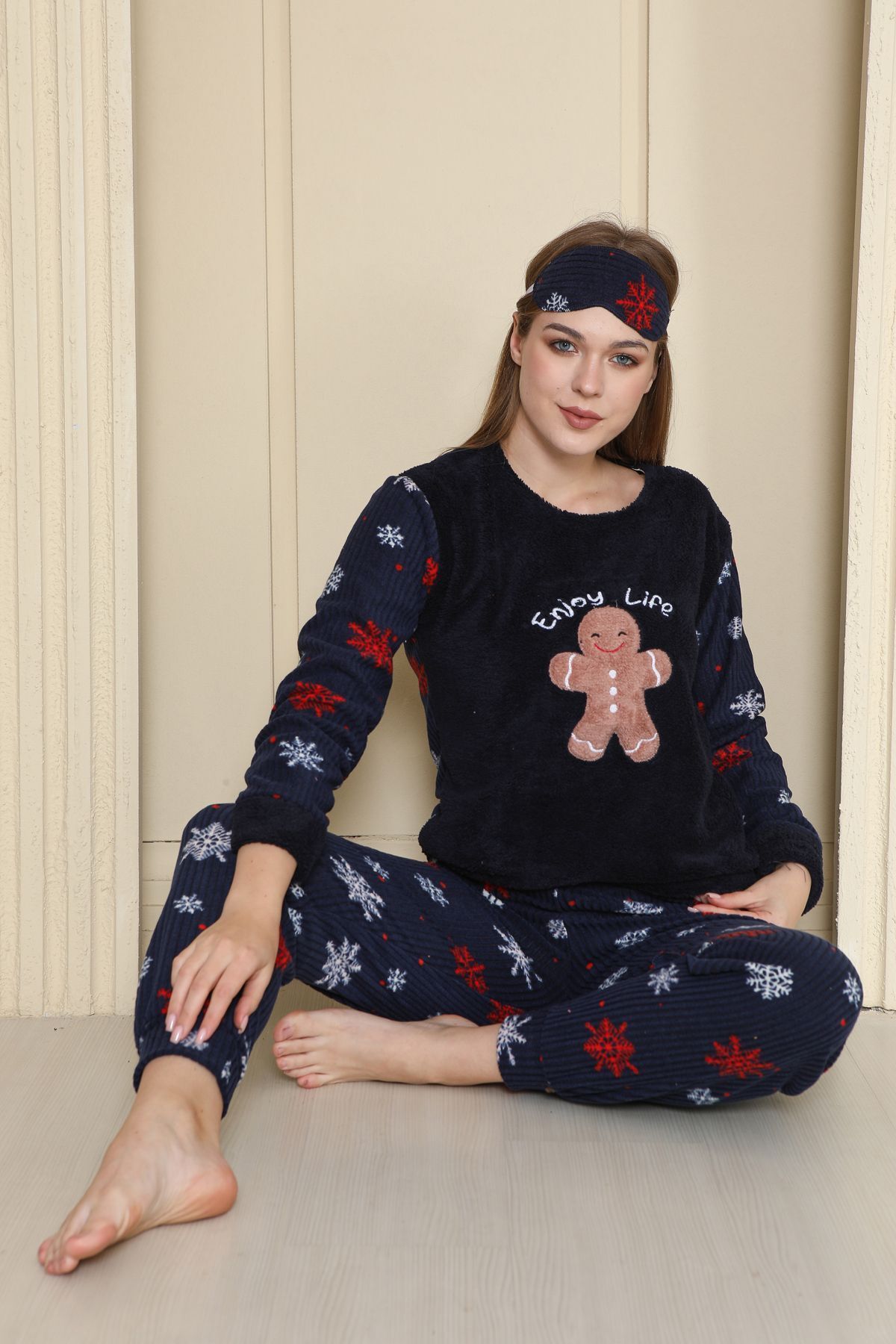 FAMES PİJAMA-CHIC WINTER FLEECE teddy bear pajamas set 6