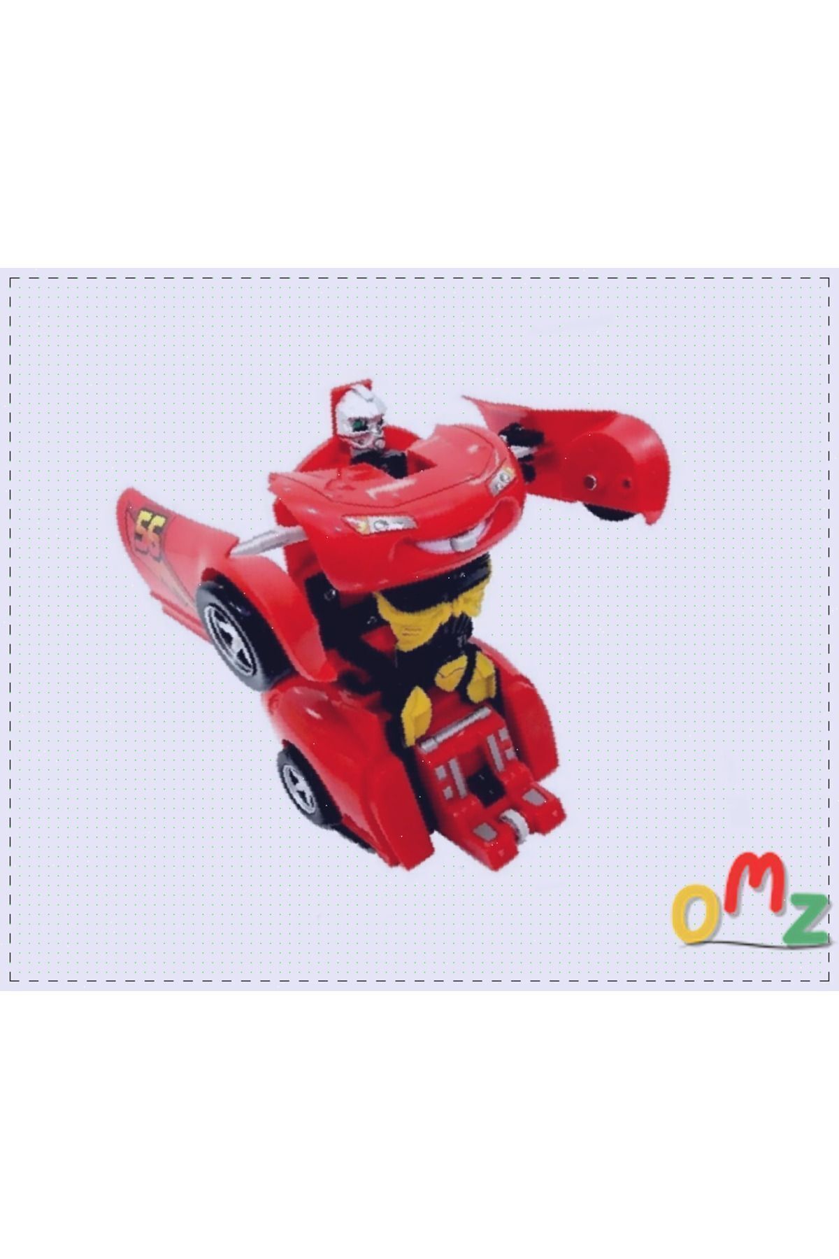OMZ Şimşek Mcqueen Tek Tuşla Robota Dönüşebilen Araba Erkek Cocuk Montessori Geliştiren Egitici Oyuncak fotoğrafı 7 (önizleme)