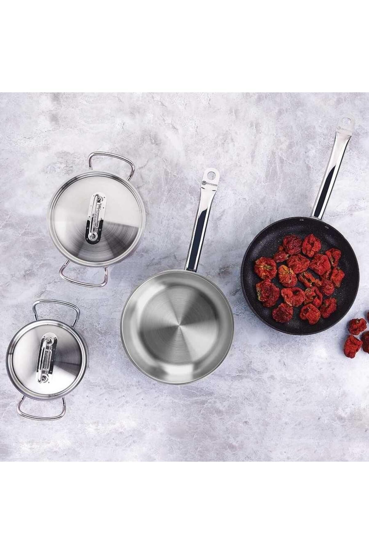 KORKMAZ-Proline 9 Piece Cookware Set - Convenient and Practical 3