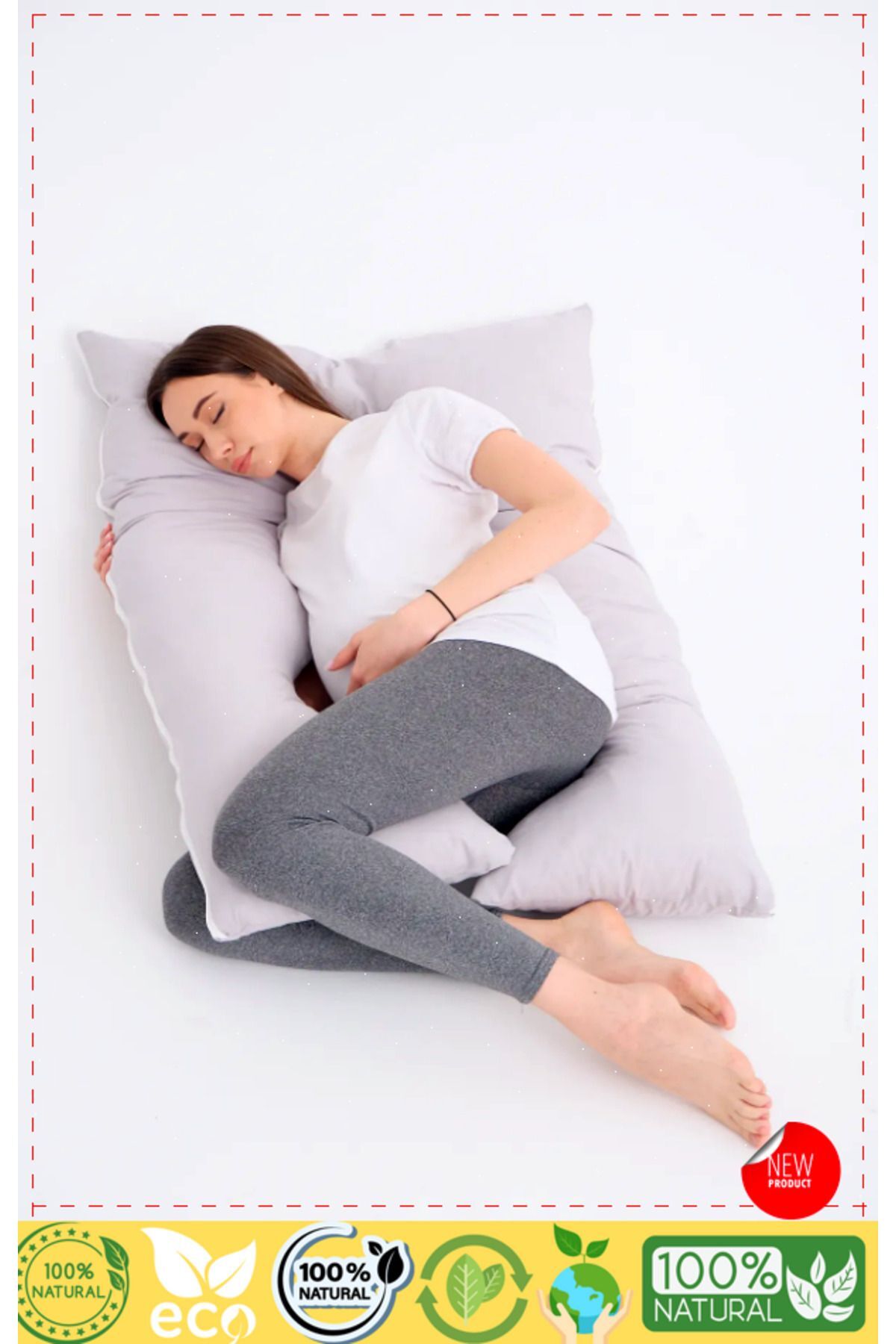 OMZ Destekli Hamile Yastığı Sırt Kalça Bacaklar ve Göbek Desteği Gebelik Minderi Hamile Uyku Yastıgi fotoğrafı 3 (önizleme)