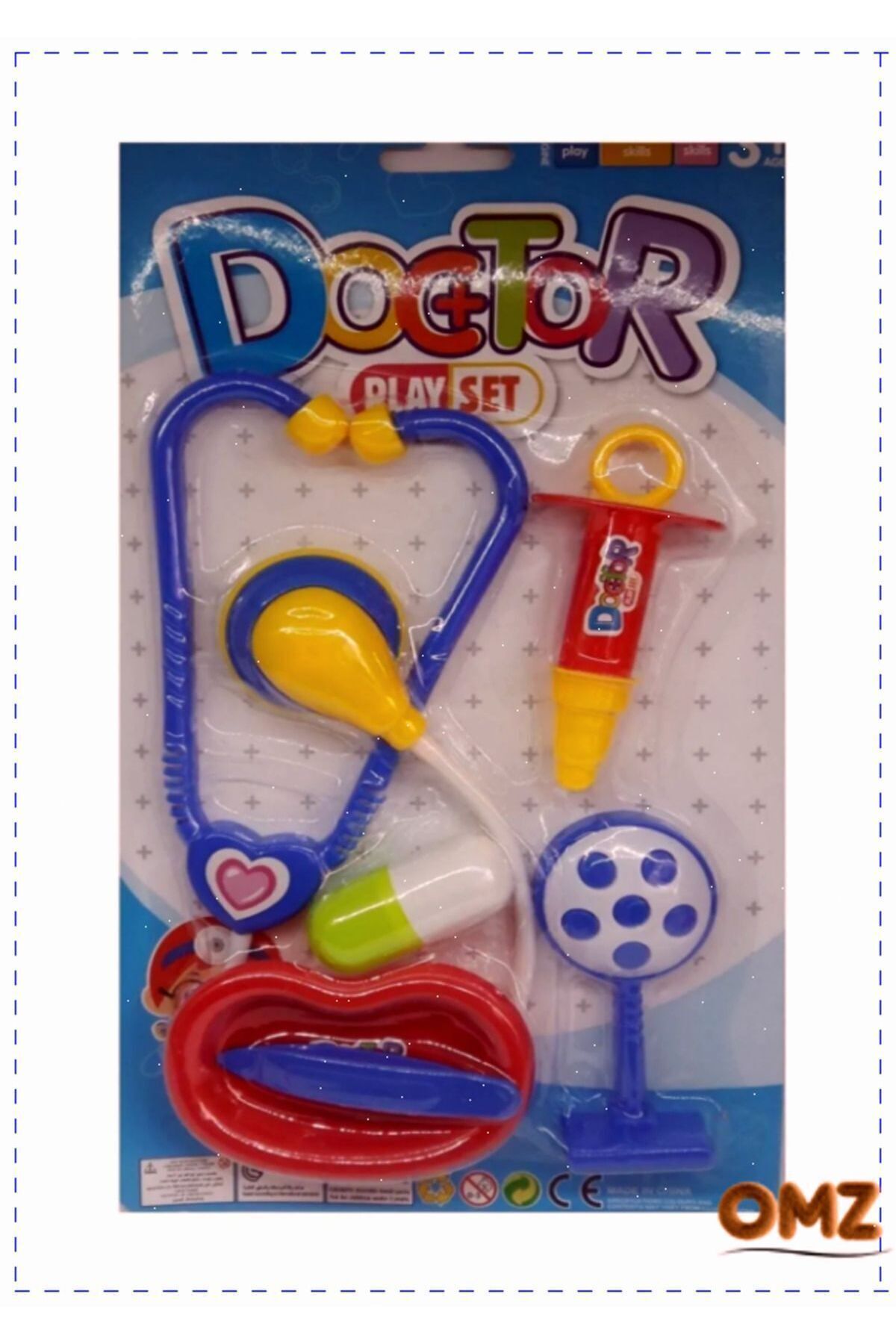 OMZ 6 Parça Kartela Doktor Seti 9971  Egitici Oyuncak Kız Oyuncakları Erkek Cocuk Egitici Montessori Oy fotoğrafı 6 (önizleme)