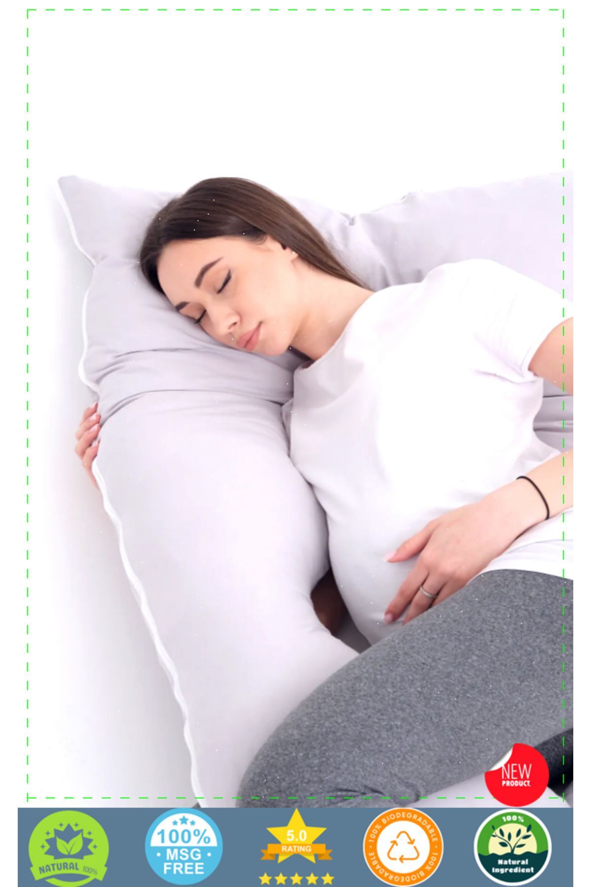 OMZ Destekli Hamile Yastığı Sırt Kalça Bacaklar ve Göbek Desteği Gebelik Minderi Hamile Uyku Yastıgi fotoğrafı 4 (önizleme)