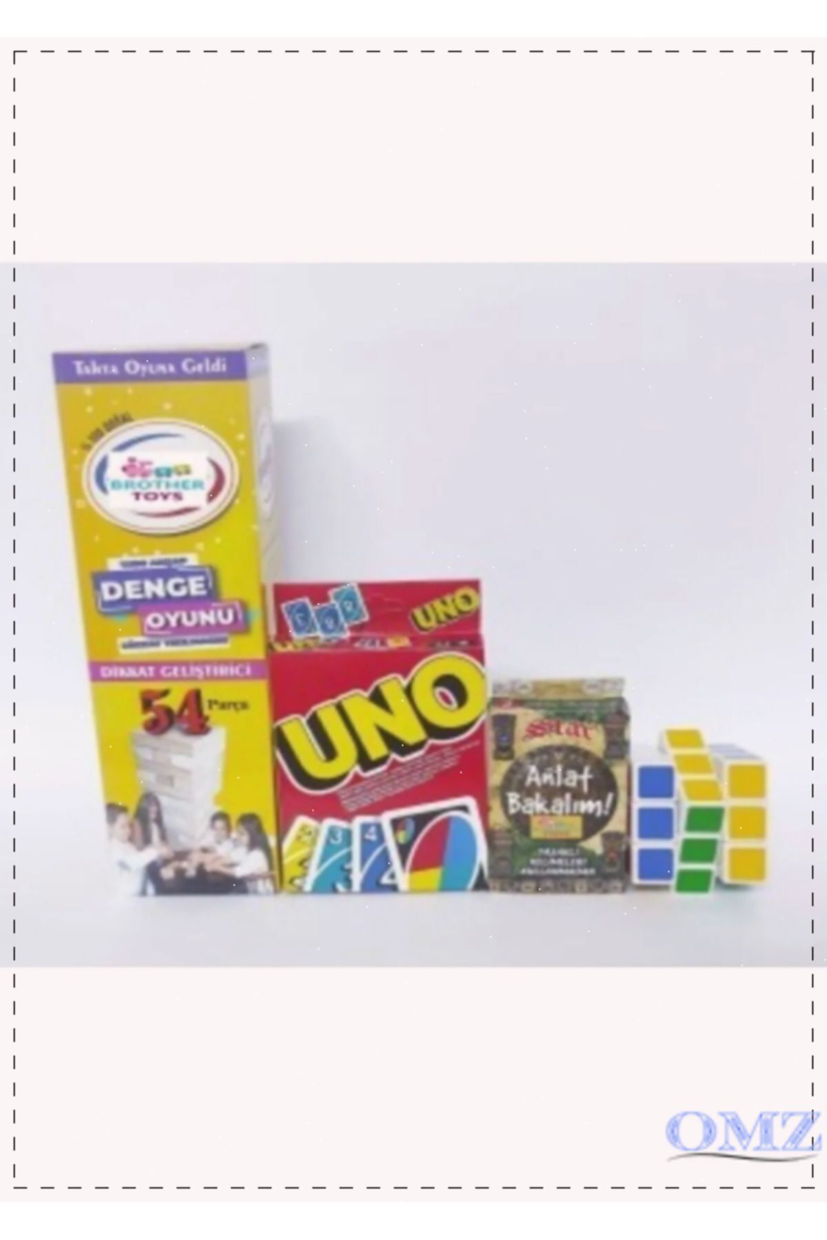 OMZ 54 Parça Denge Oyunu 108 Kartlı 55 Kartlı Anlat Bakalım Kartları zeka Küpü 4lü Set Erkek Cocuk Oyun fotoğrafı 4 (önizleme)