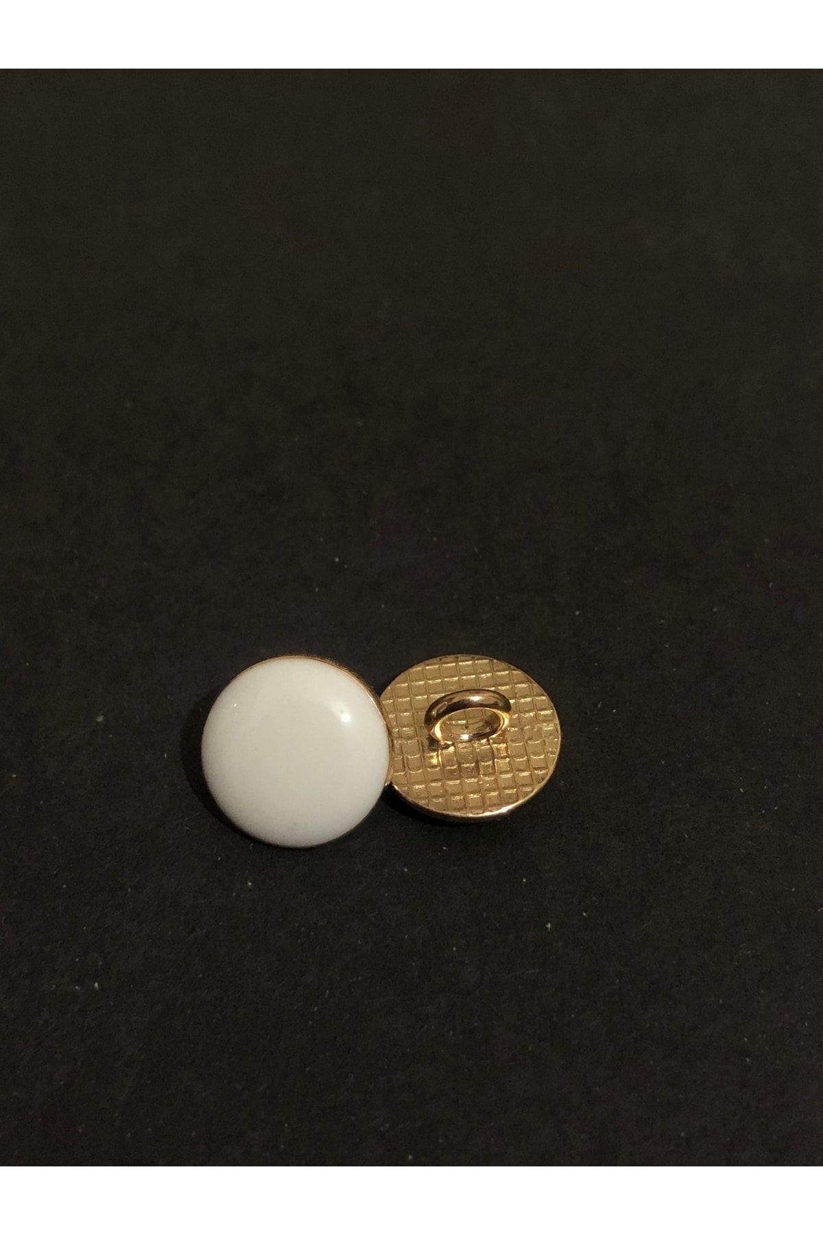 aensia-White Italian Enamel Button on Gold Gold Small Size Metal Button 18 Size Buttons - Pack of 10 5