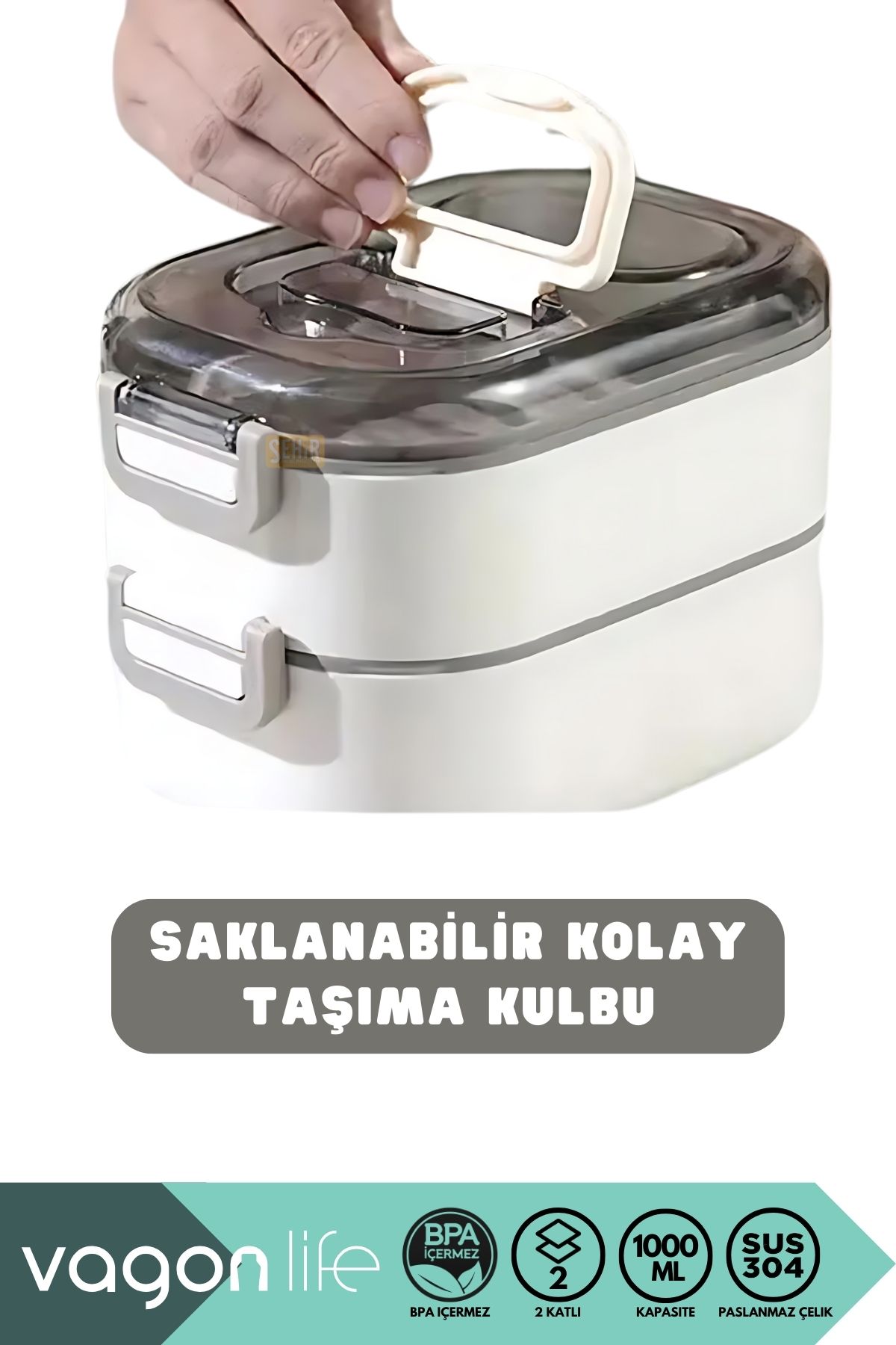 ست ظروف کمپینگ آبی BENTO 1000ml Lunchbox مجموعه جدید Double Floor 3 جعبه ناهار خوری خط اکسپدیشن استیل Vagonlife