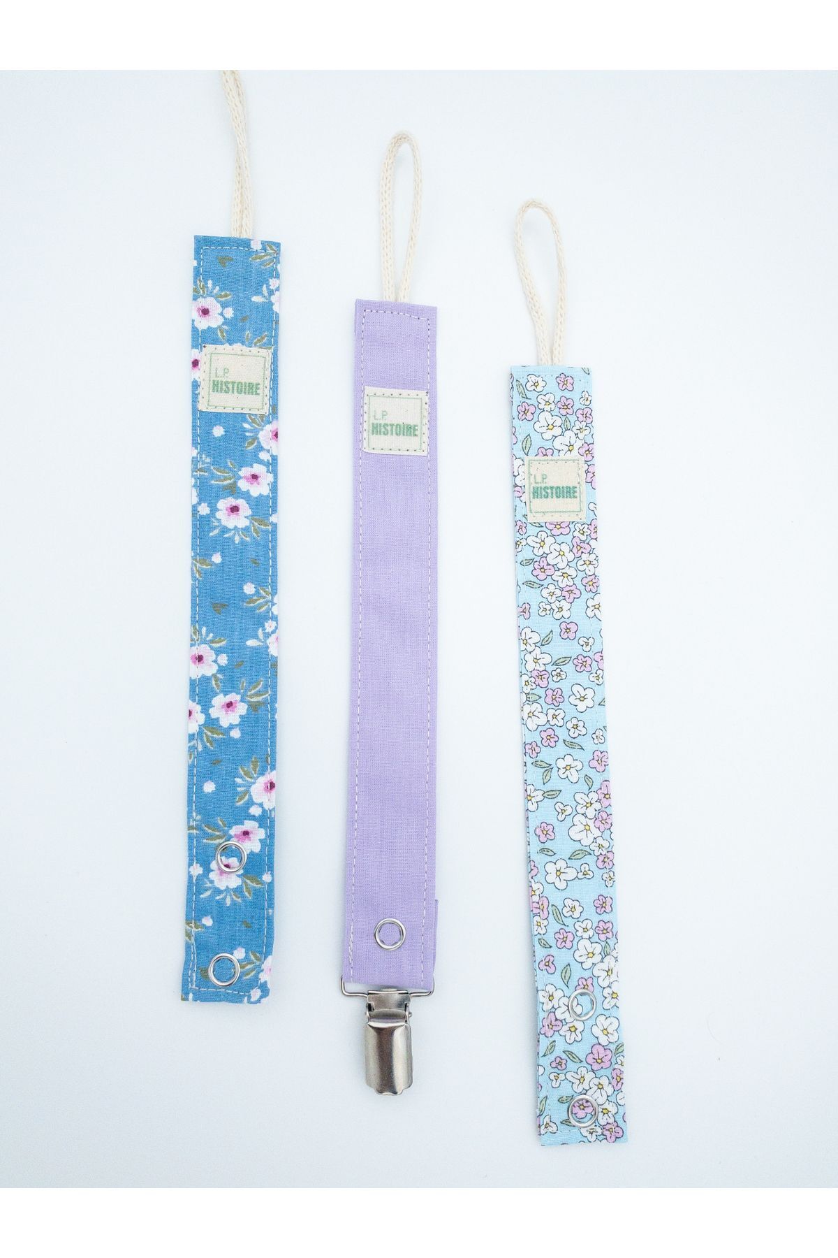 Le Petite Histoire 3'lü Emzik Askısı - Emzik Zinciri %100 Pamuk - Yıkanabilir fotoğrafı 2 (önizleme)