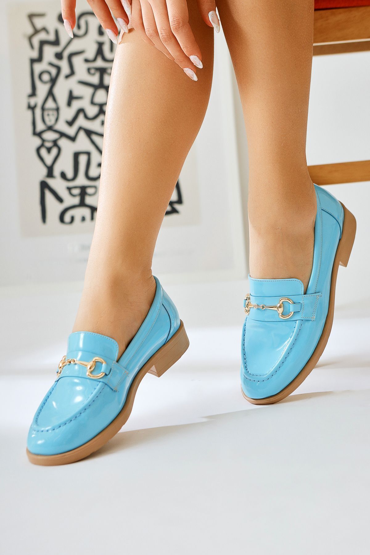 Limoya-Liceu Lott Blue Lacuit Cataramă Detaliată Pantofi Casual Damă 4