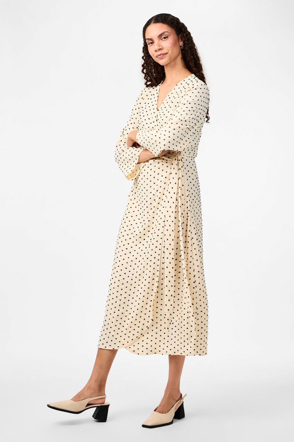 YAS.-CUSHION 7/8 - Υψηλό μέγεθος Small Cut Wrap Dress S. 5