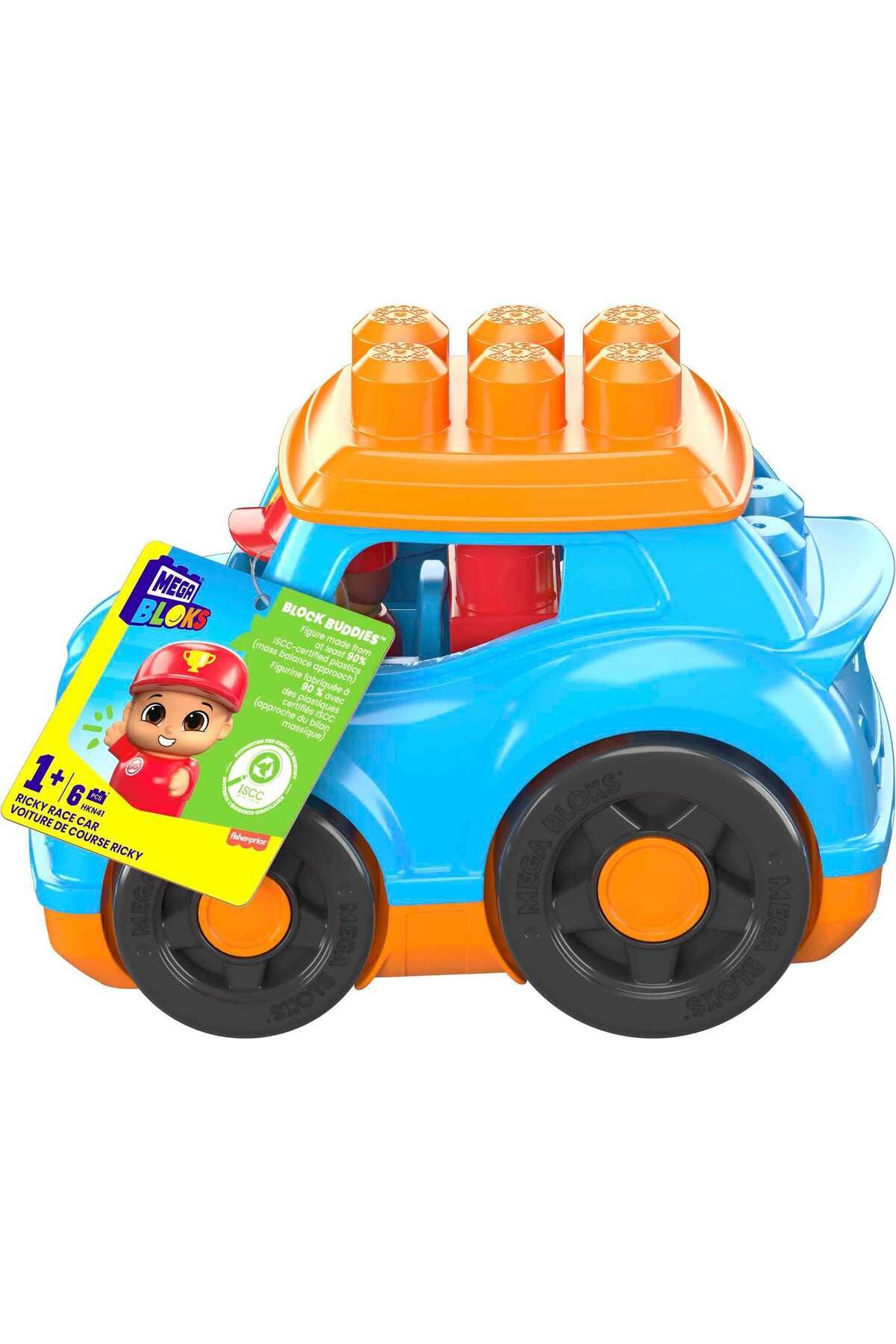 Mega Bloks-Fisher-Price Toddler Building Blocks Toy Car, Ricky Race Car with 6 Pieces and Storage, 1 Figure 5