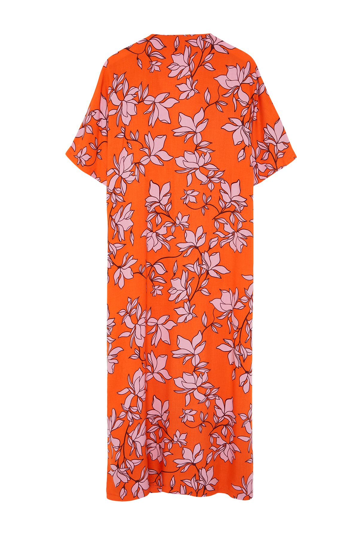 Trendyol Collection-Wide Fit Midi Floral Patterned Beach Dress - TBESS24EL00143 9