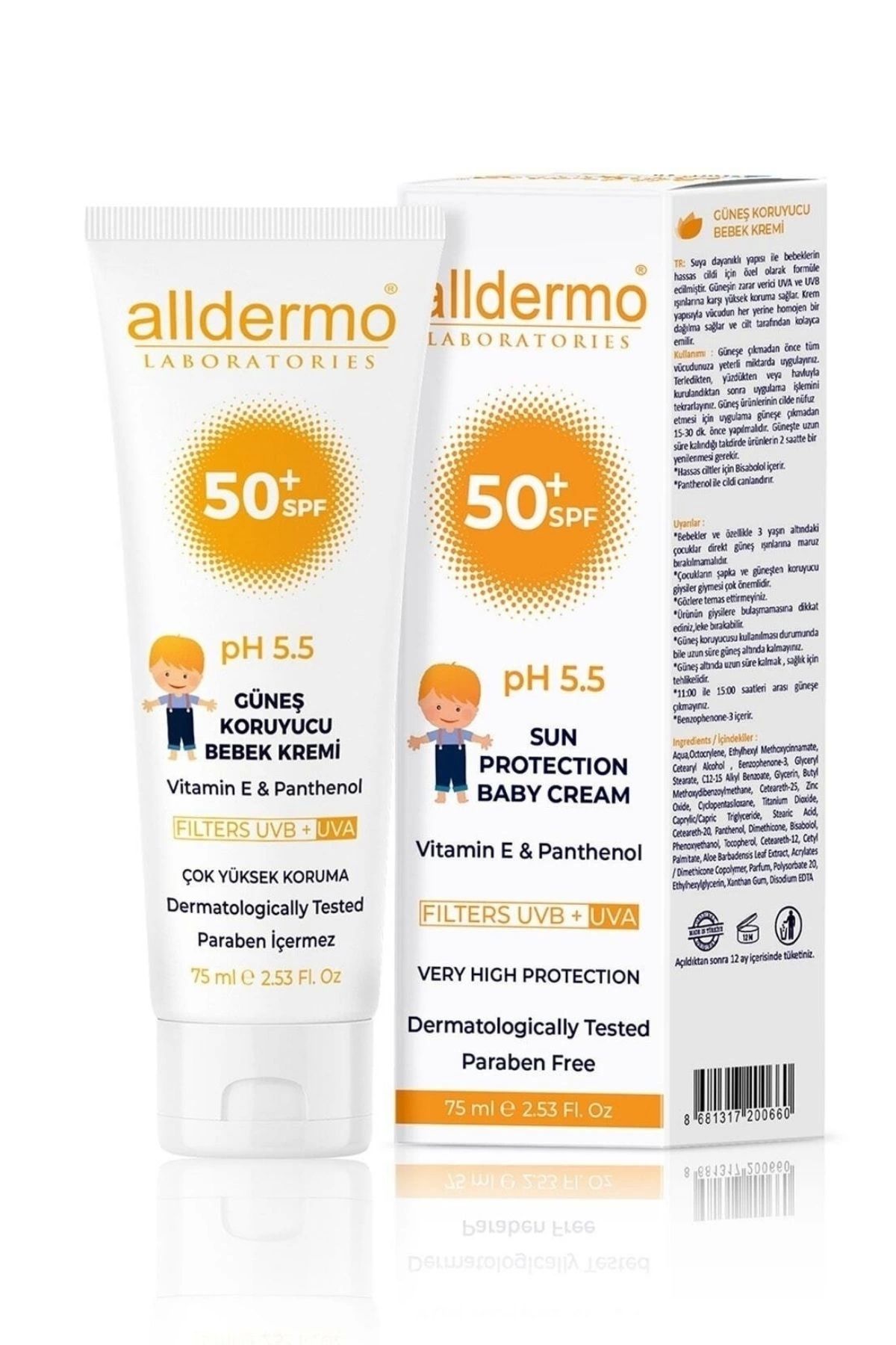 Alldermo 50 Spf Güneş Koruyucu Bebek Kremi 75 ml