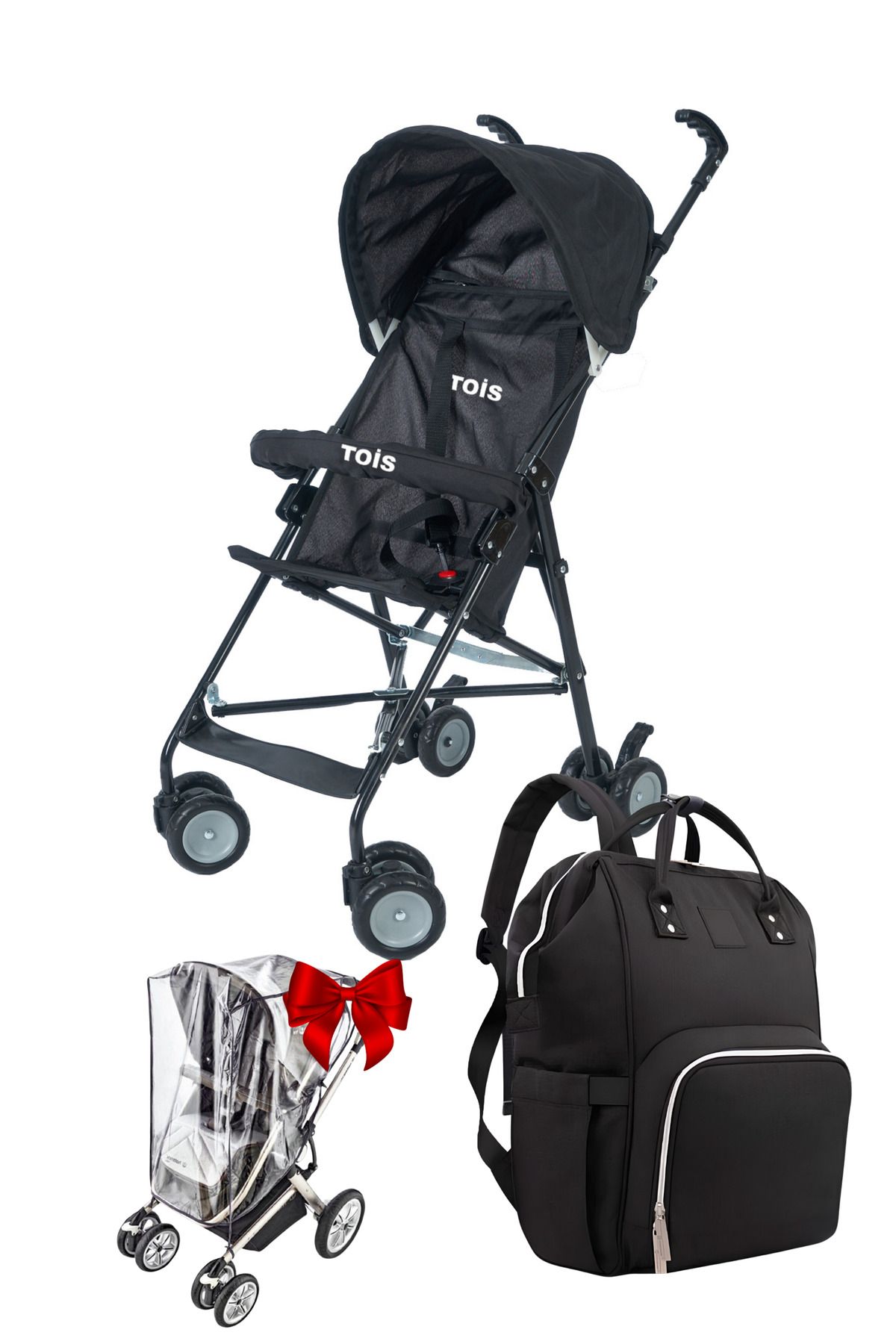 Tois Basic Ön Barlı Pratik Bebek Arabası ve Anne Bebek Çantası Yağmurluk Hediyeli