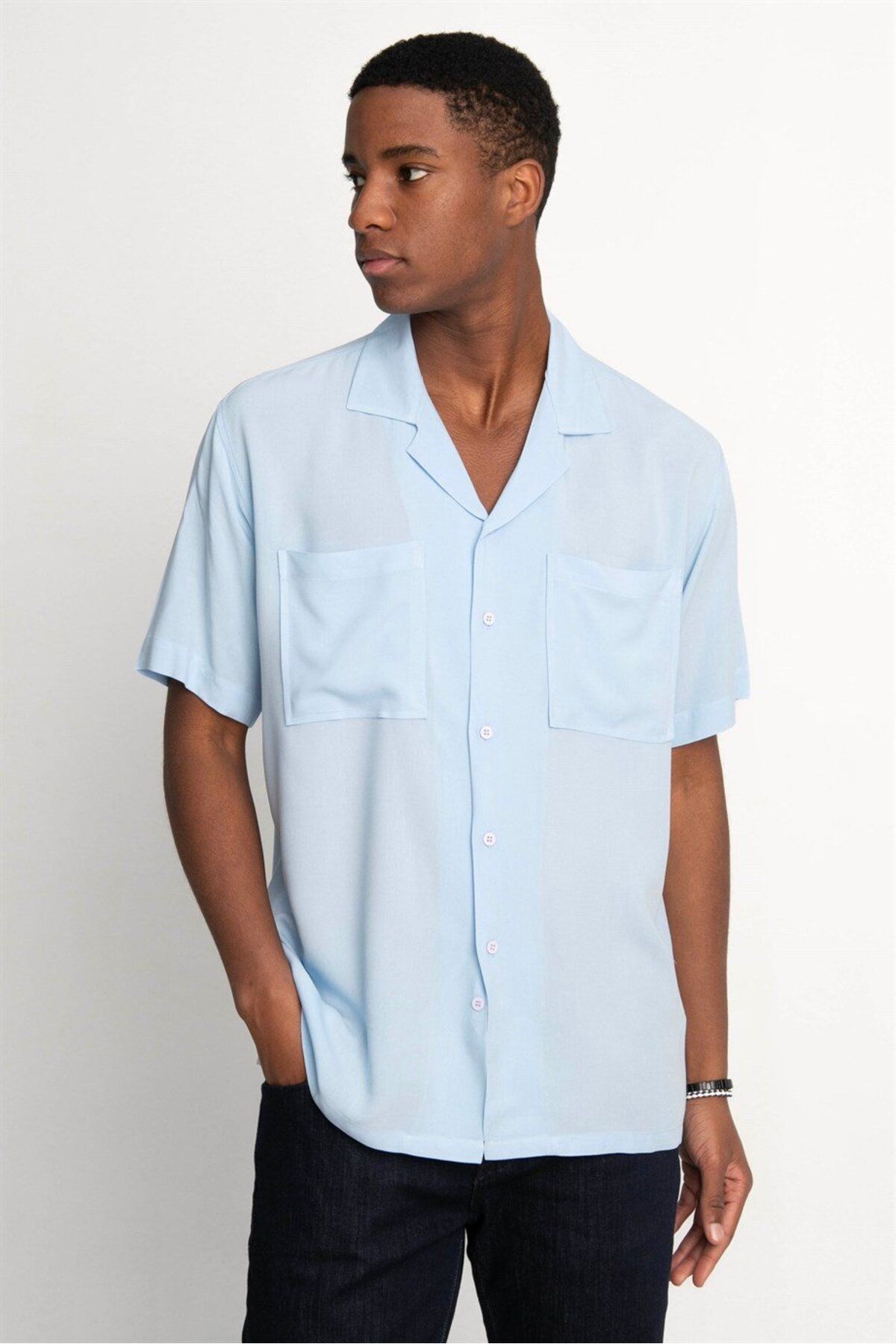 Tudors-Relax Fit Short Sleeve Viscose Comfortable Fabric Open Collar Sports Shirt 2