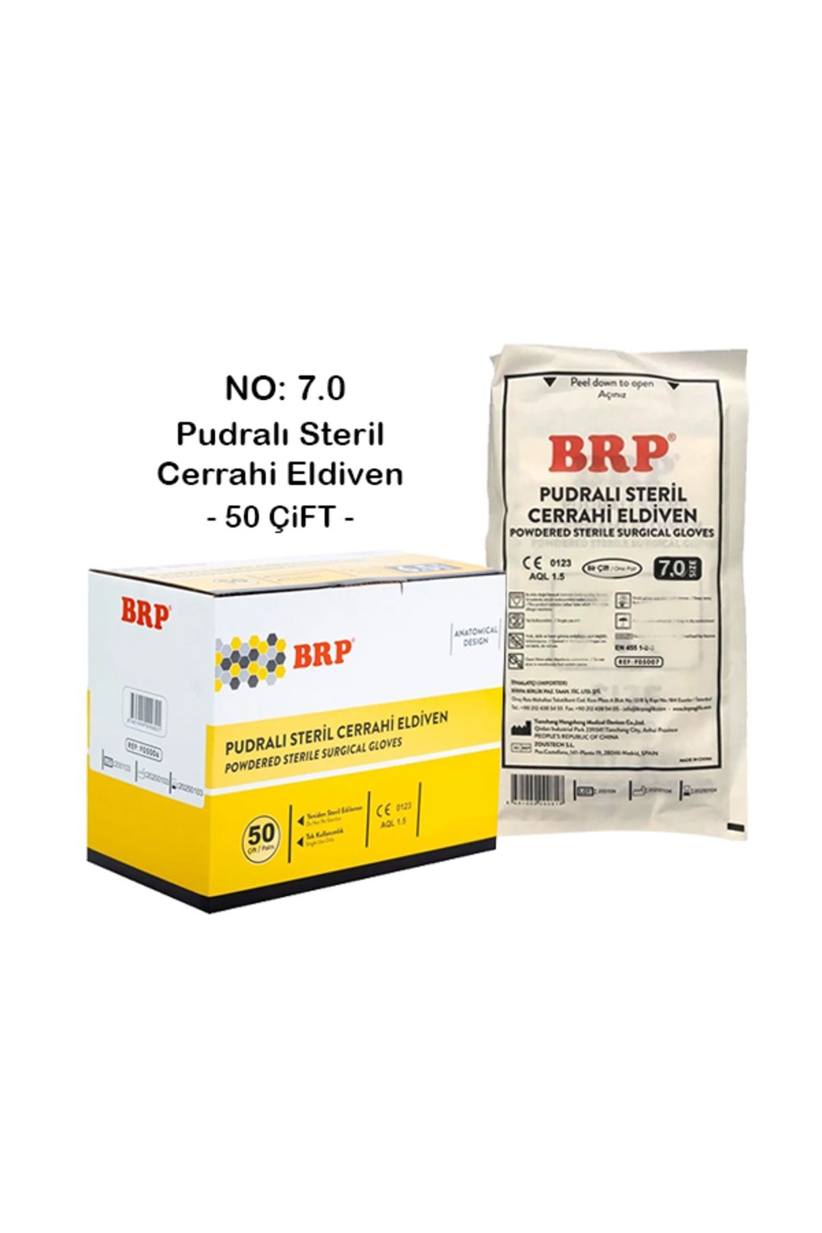 BRP Pudralı Steril Cerrahi Eldiven No: 7,0 (50 ÇİFT)