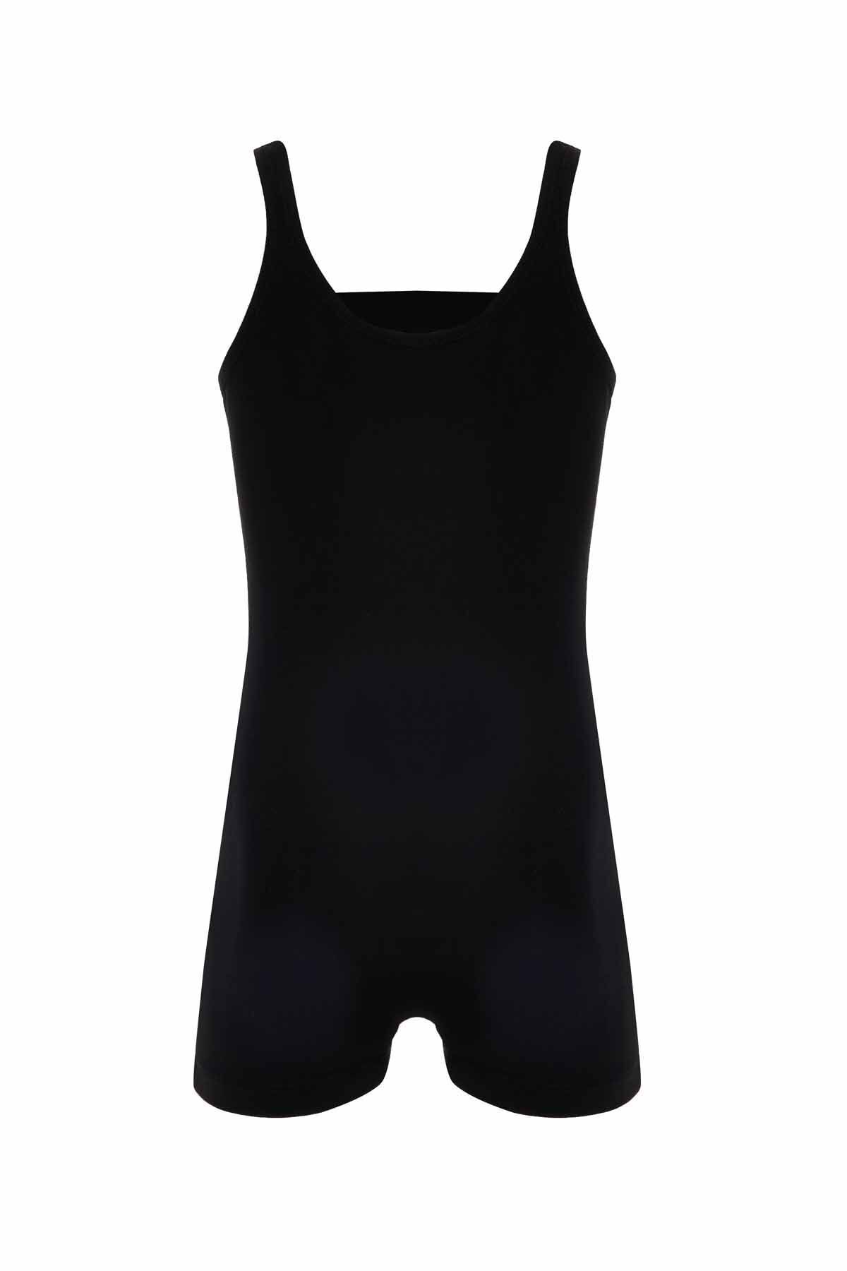 Remsa Mayo-Costum de baie negru pentru fete - Pantaloni scurti cu bretele Helly 5581 2