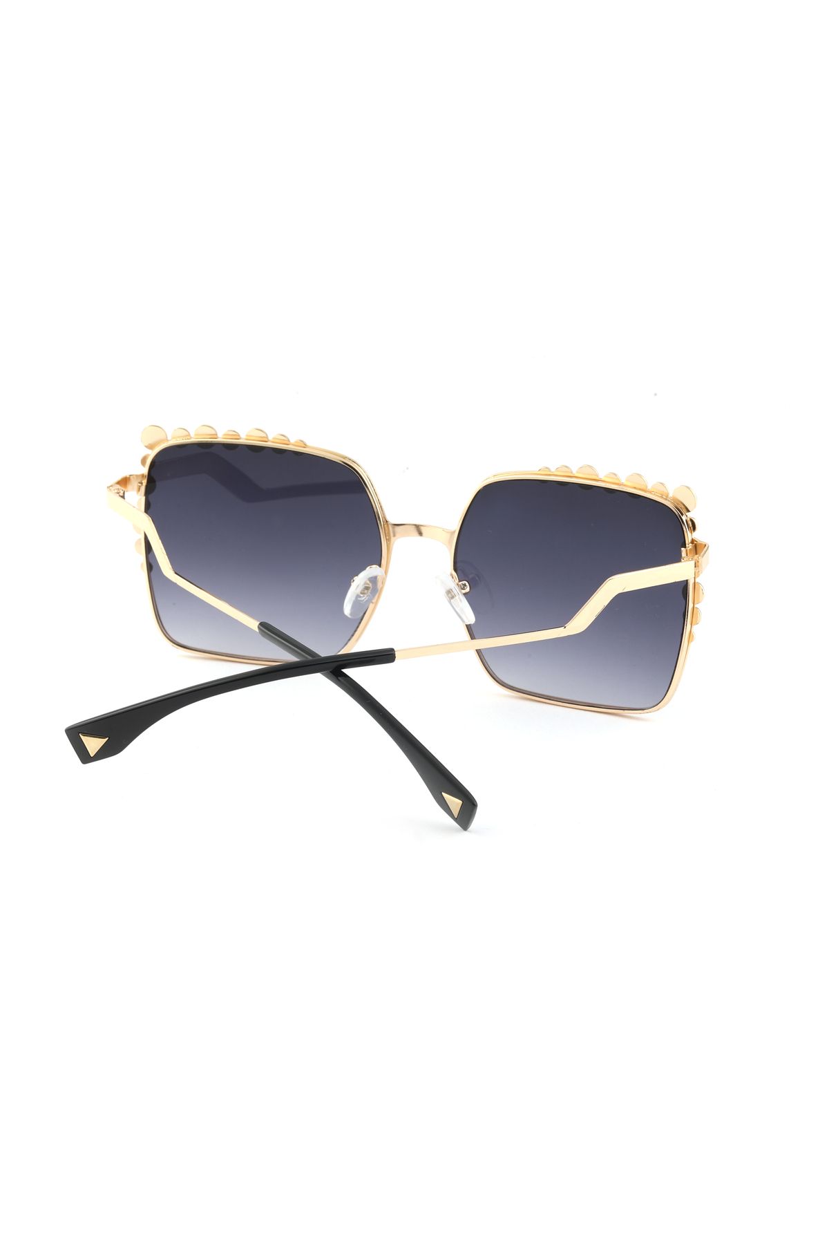 Angel Eyes Black Heeled Square Gold Sunglasses Women Trendyol