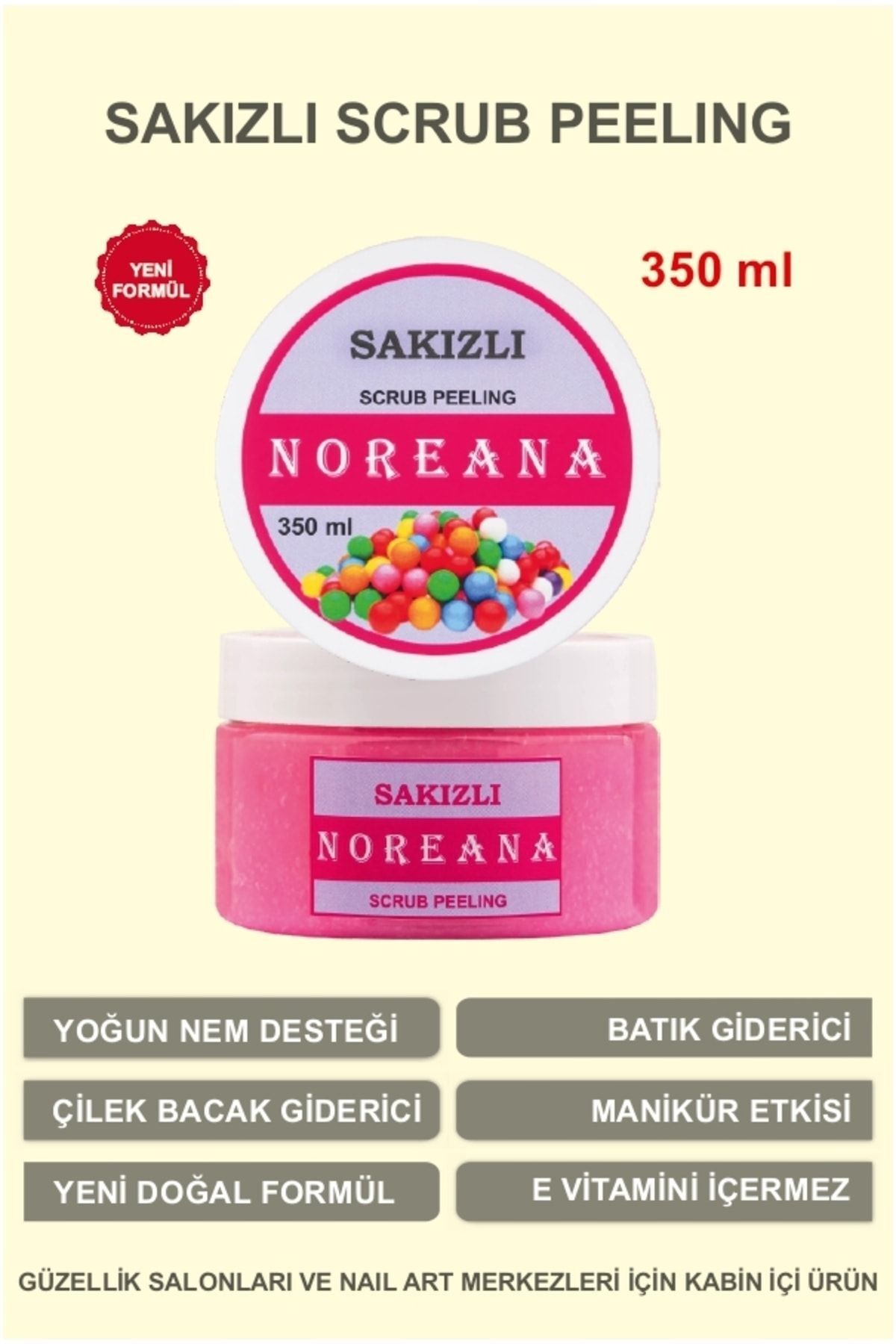 Noreana Sakızlı 350ml Scrub Peeling Batık & Çilek Bacak & Pürüssüz Cilt