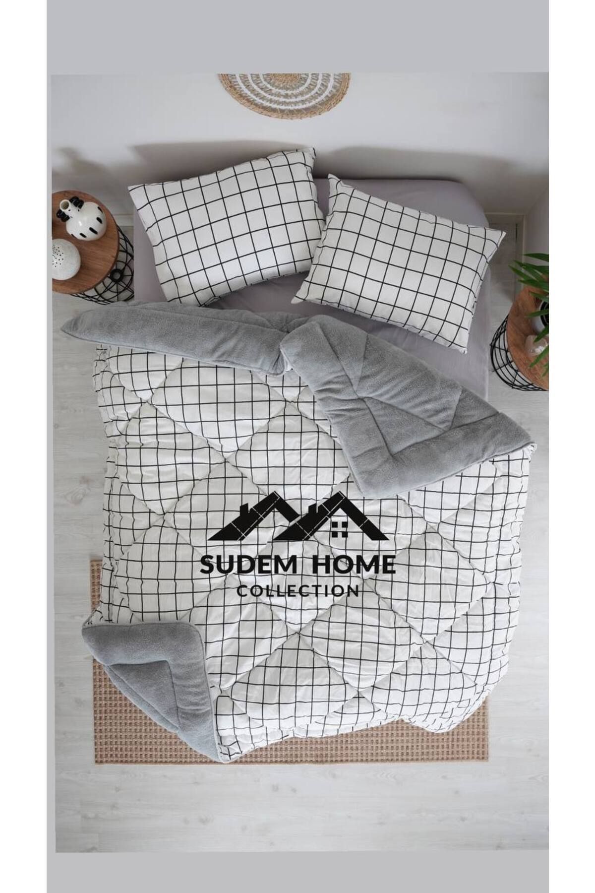 Sudemhome-Dublu față-verso - pilota Welsoft din pluș moale și 2 fețe de pernă - pufoase 195x215 cm 1