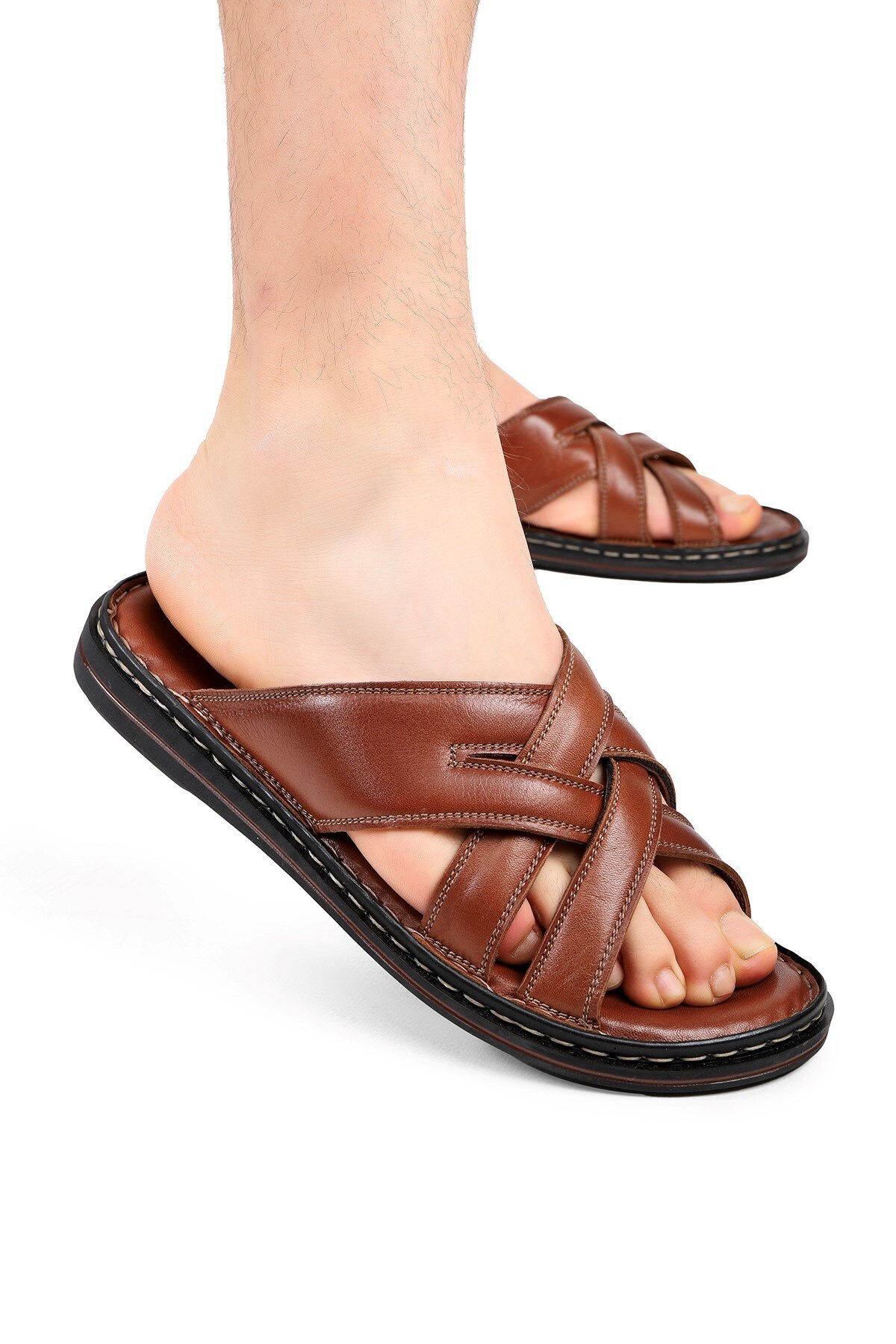 Ducavelli-Melentias Genuine Leather Men's Orthopedic Slippers 5