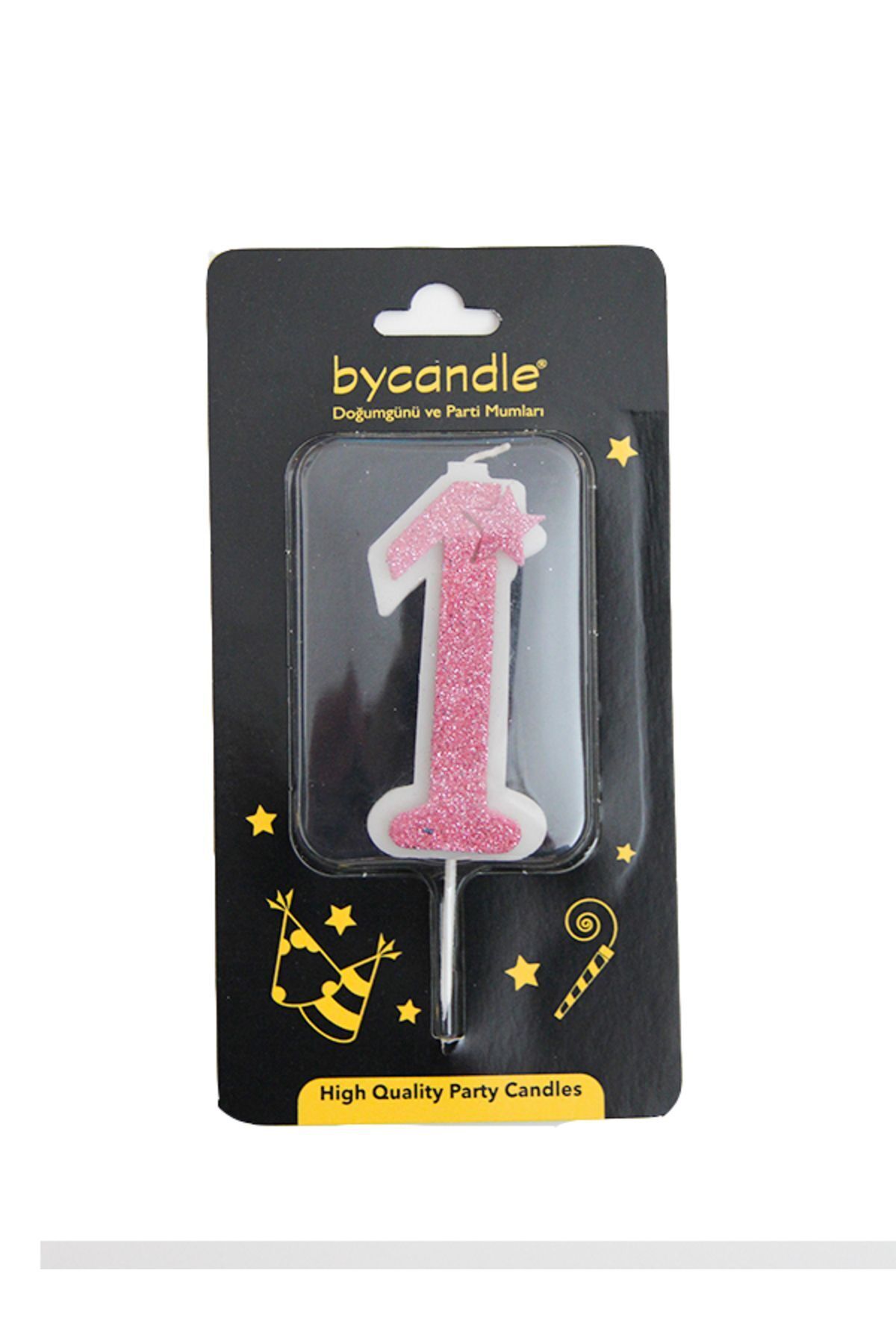 parti pera 1 Yaş Simli Yıldız Detaylı Pasta Mumu Doğum Günü Pasta Mumu