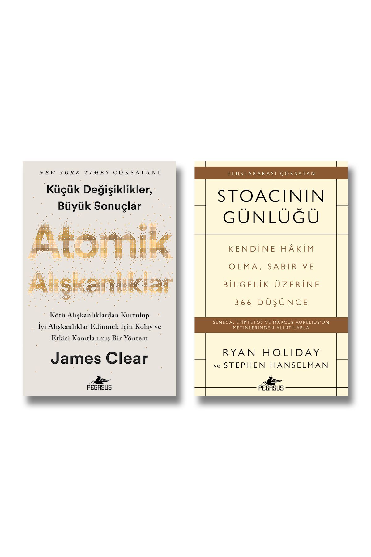 Pegasus Yayınları Atomik Alışkanlıklar - Stoacının Günlüğü 2 Kitap Set James Clear Ryan Holiday Stephen Hanselman