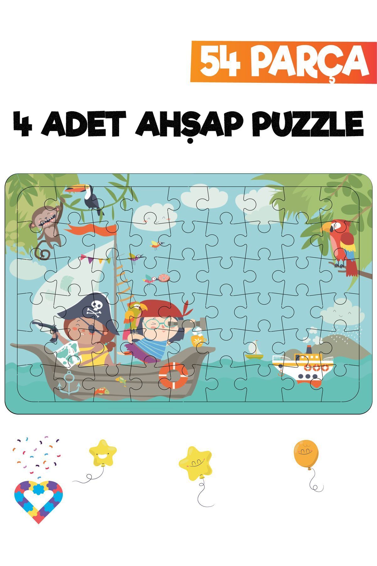 esatoys 54 Parçalı Montessori Ahşap Puzzle – 6 Yaş Üzeri Eğitici Oyuncak fotoğrafı 4 (önizleme)