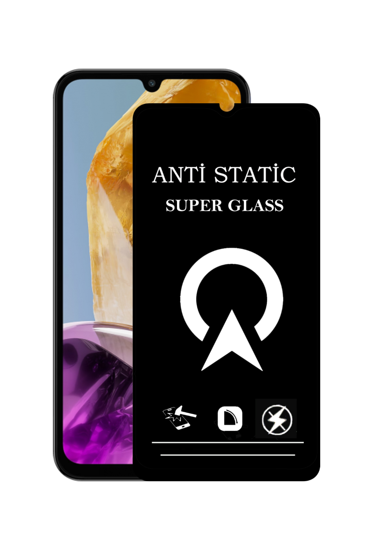Samsung Galaxy M15 5G Tam Kaplayan Anti Statik Çizilmez Safir Ekran Koruyucu Cam
