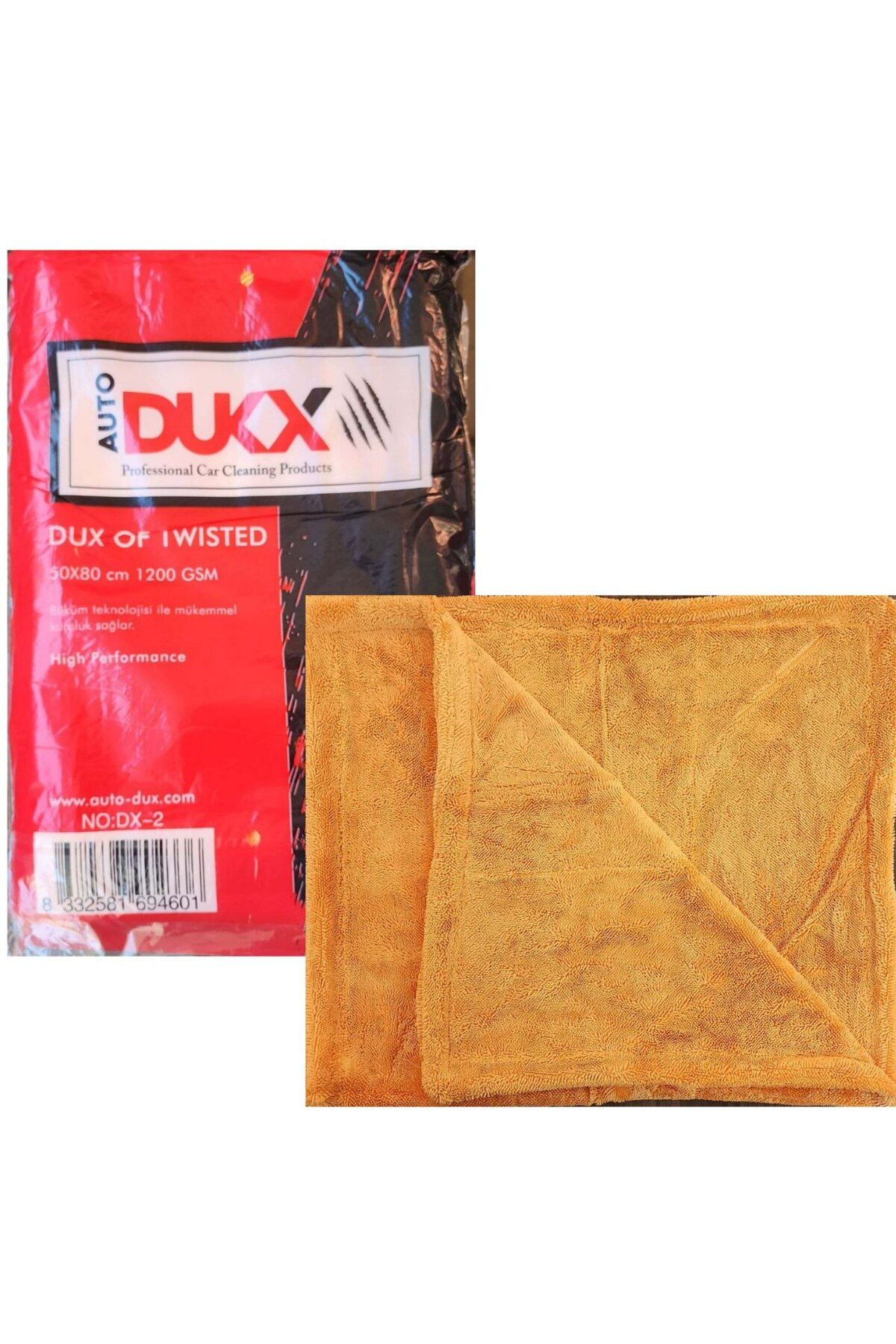 1200 GSM TURUNCU DOUBLE TWİST MİKROFİBER ÇİFT YÜZ OTO KURULAMA BEZİ 50X80 CM
