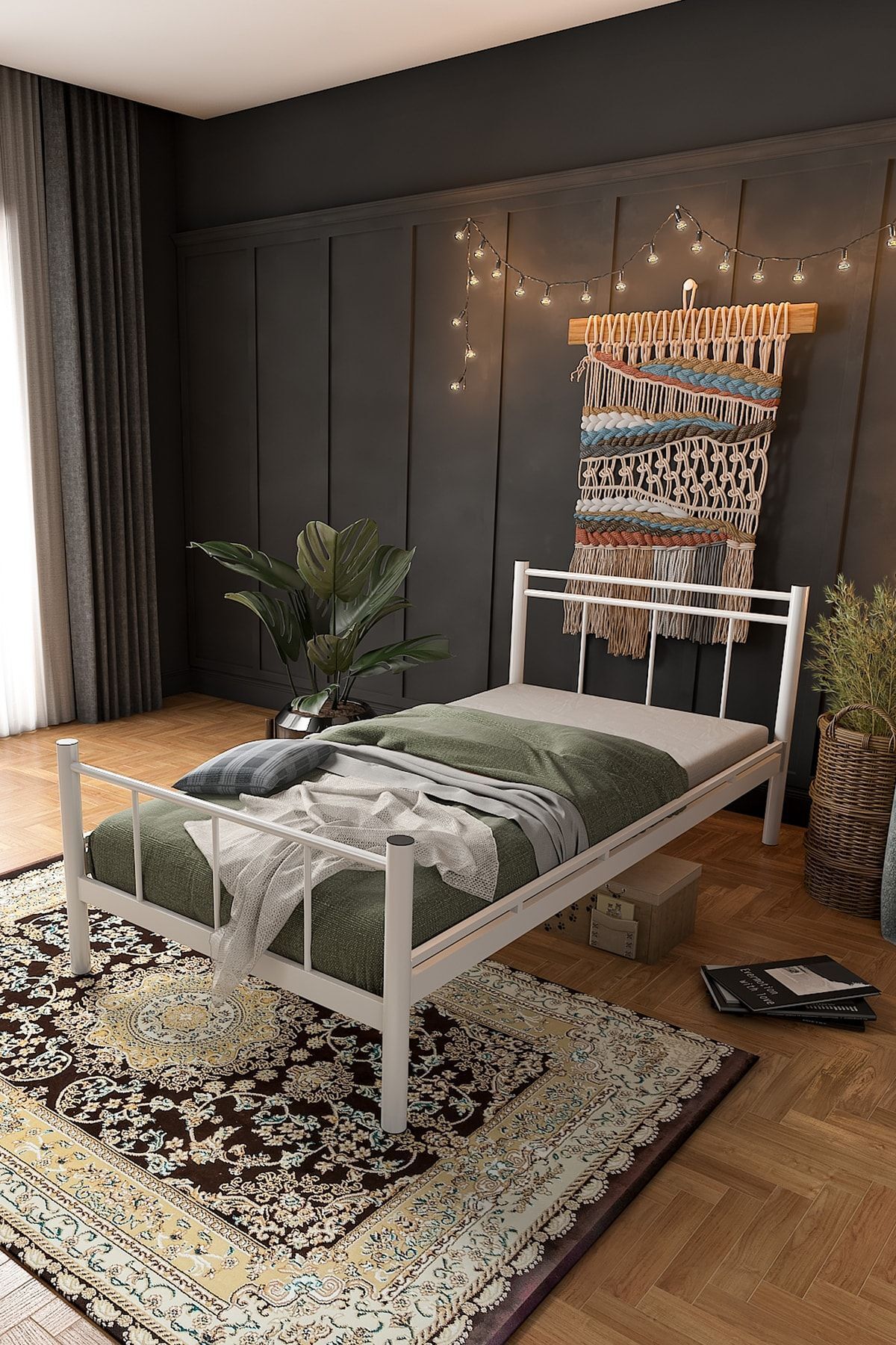 Wrought Iron Metal Bedstead Set ( Bed Included )
