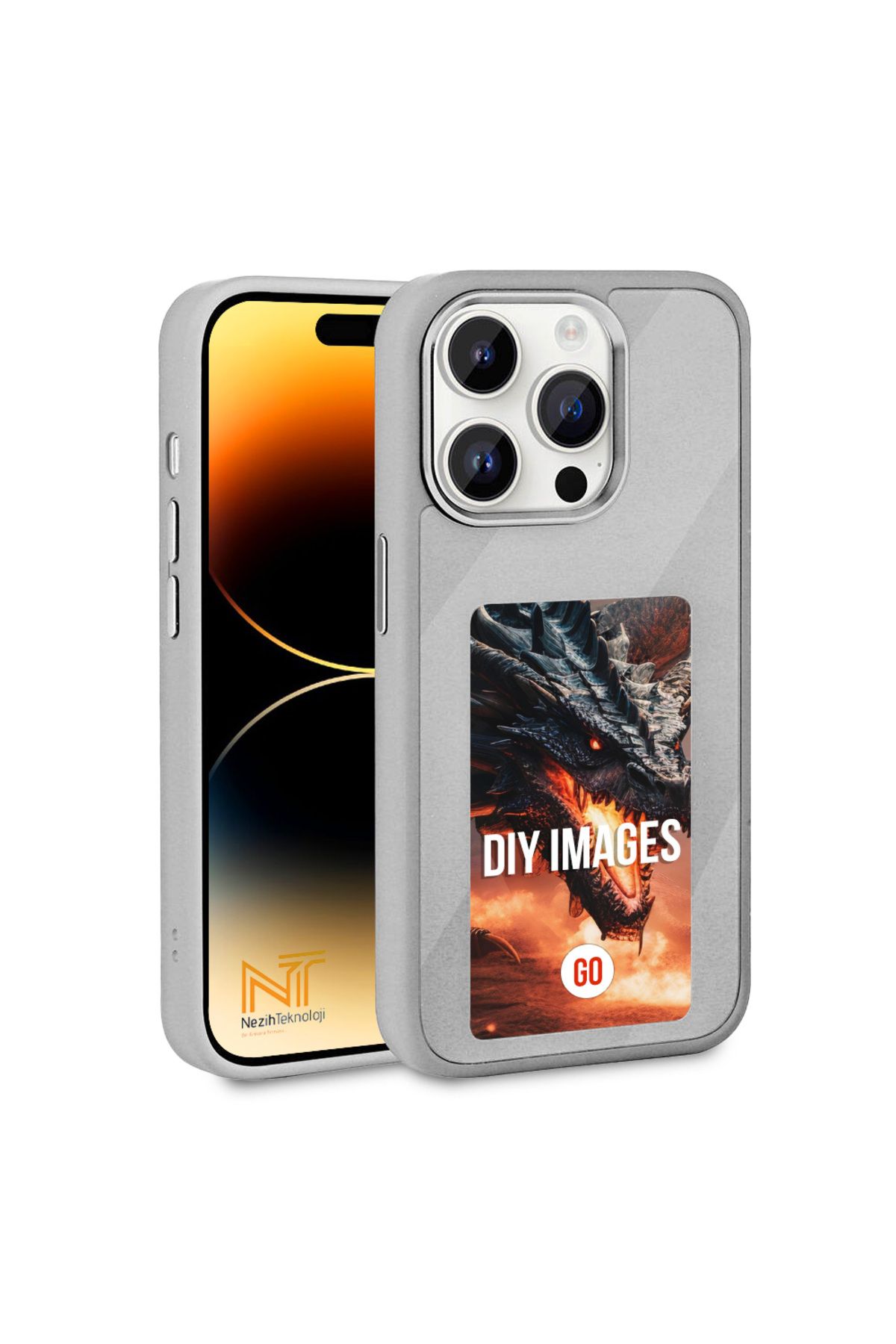 Apple iPhone 15 Pro Max Kılıf Ekranı Yansıtan  Akıllı NFC Kapak Kılıf - 5