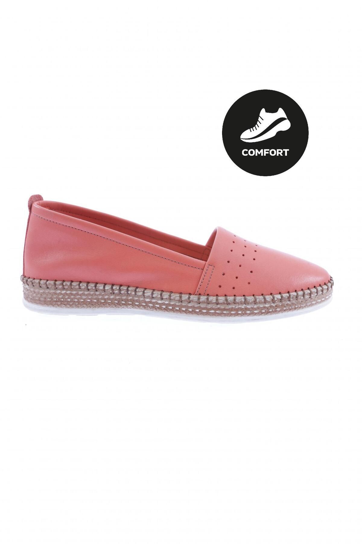 あんとん Dgn Kadın Soft Anatomıc Footwear Hakiki Deri Ayakkabı Turuncu