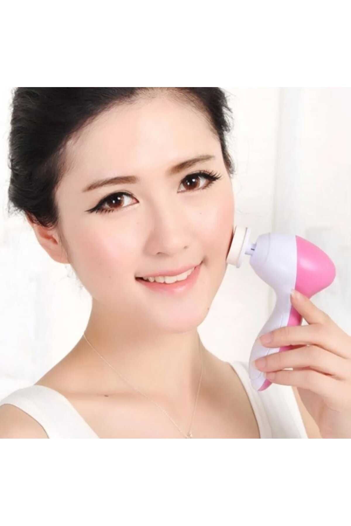 ZellKozmetik 5 Başlıklı Yüz Temizleme, Masaj Ve Peeling Fırça Seti