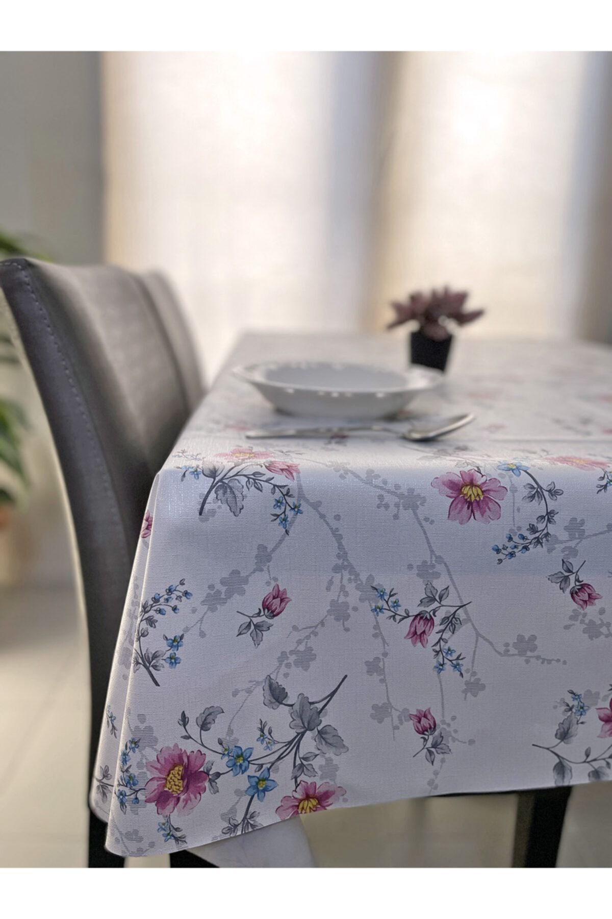 mavi ıhlamur Astarlı Leke Tutmaz Silinebilir Dertsiz Hijyenik Yıkanabilir Pvc Muşamba Masa Örtüsü