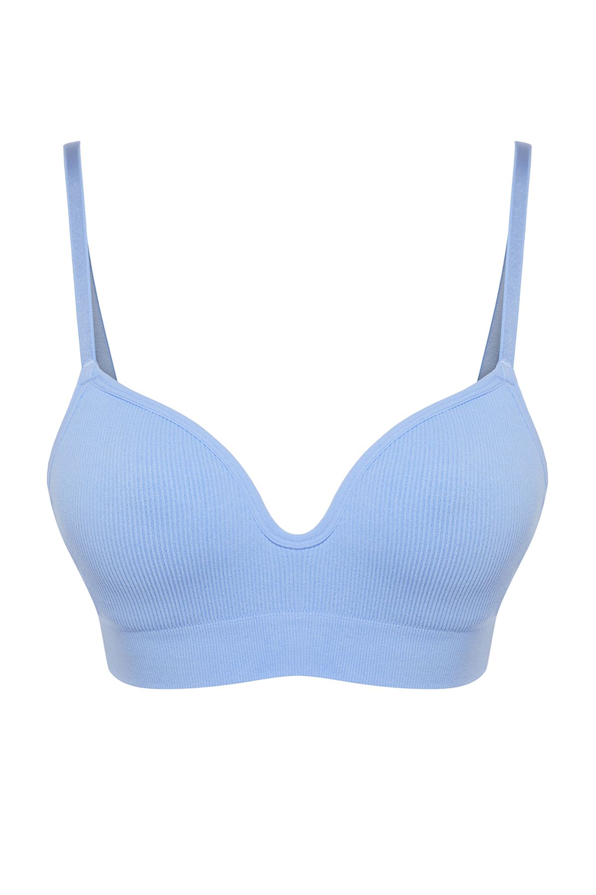 Trendyol Collection-Blue Seamless String Strap Bralette - Finish Without Filler and Underwire Thmaw22Su0043 6