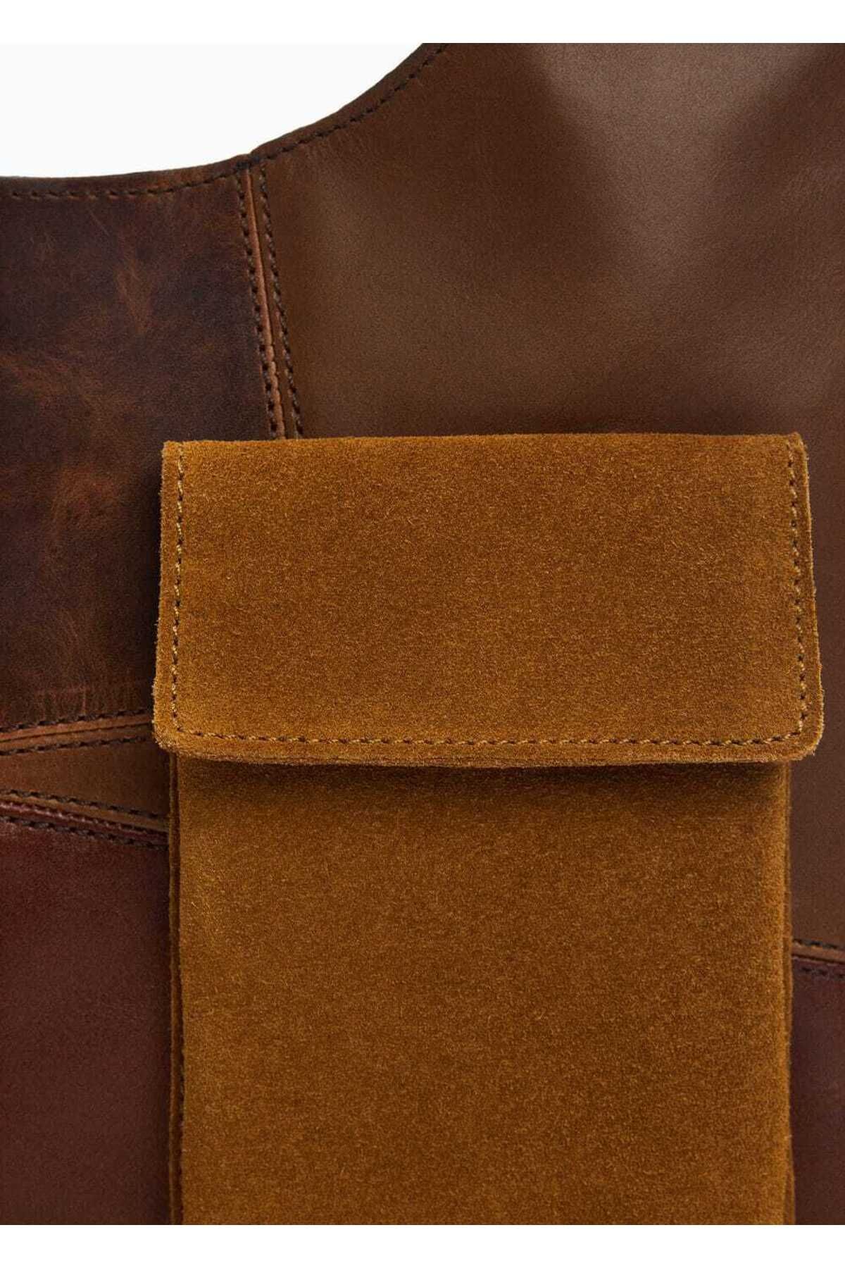 MANGO Woman-Patchwork-Tasche aus Leder 6