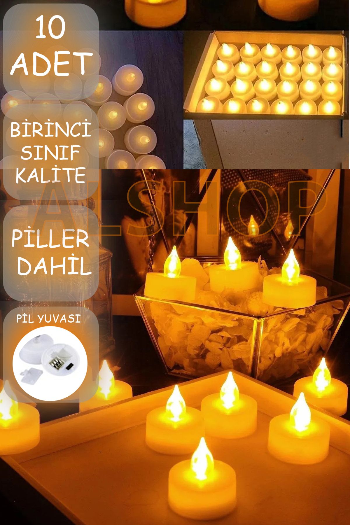 led mumbai 10 modèle de bougies avec lumière tealight pilli