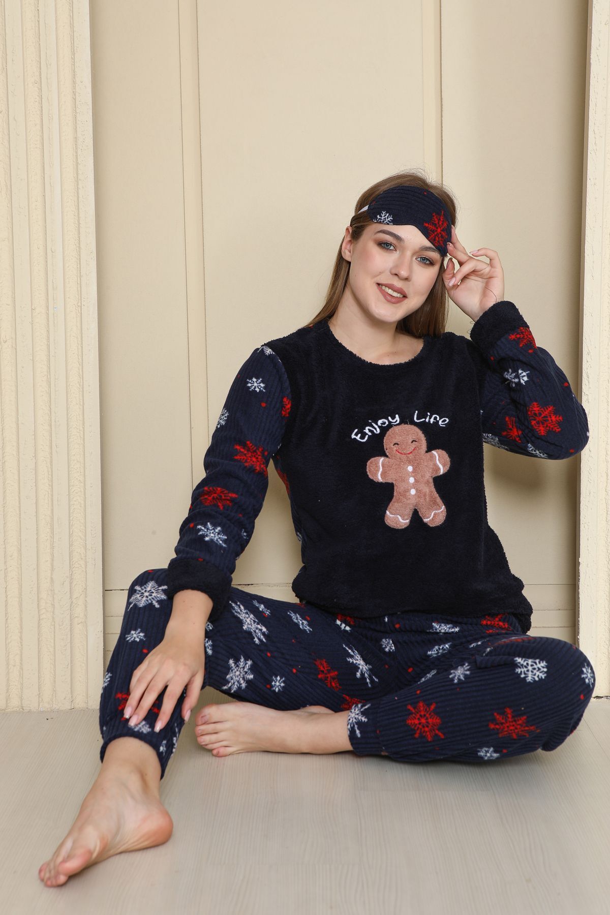 FAMES PİJAMA-CHIC WINTER FLEECE teddy bear pajamas set 3