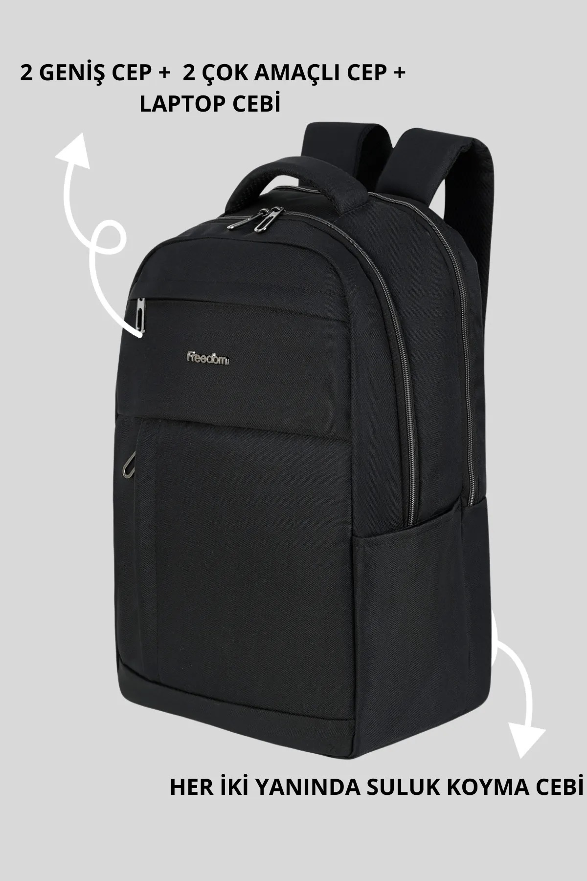 کوله پشتی زنانه مشکی ATHLETIC | FR20605 اورجینال - تصویر 3