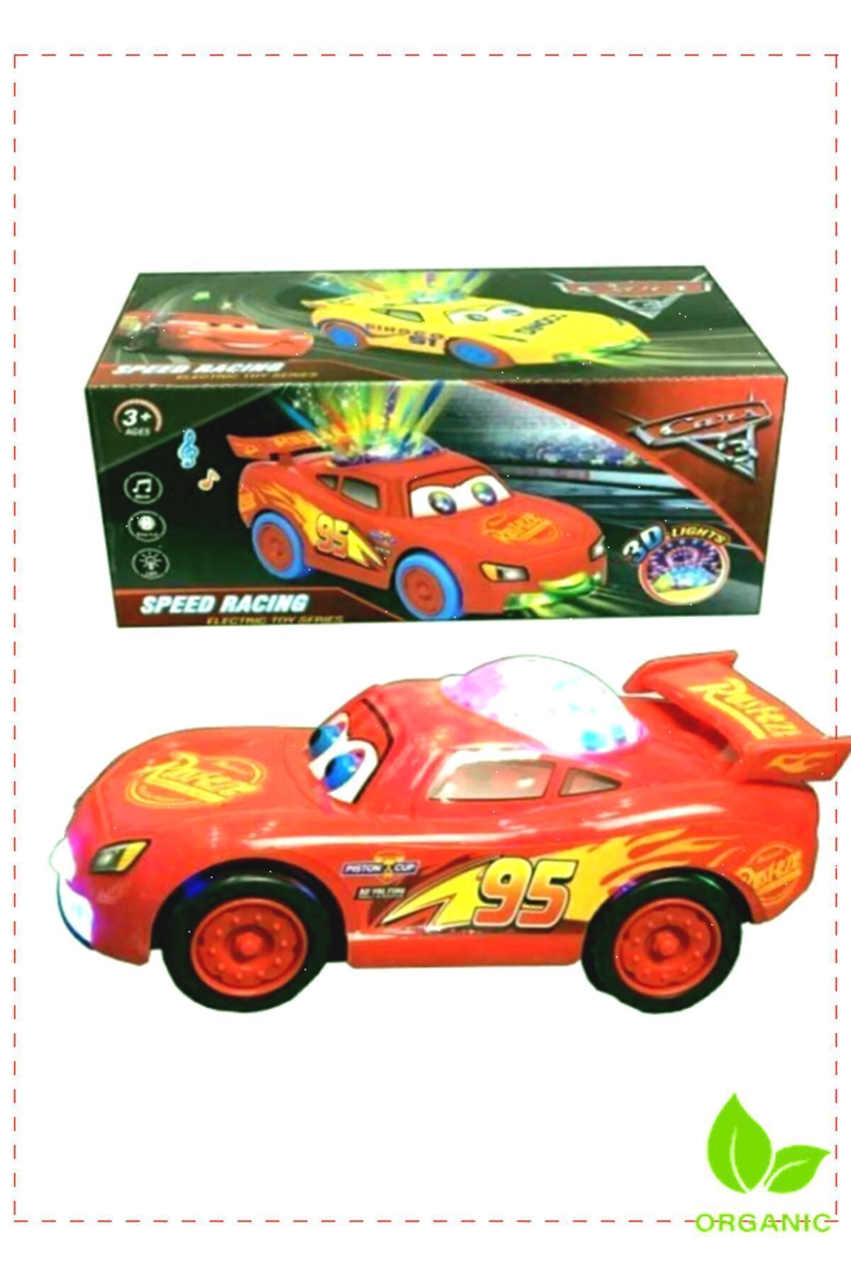 OMZ Şimşek Mcqueen Cars Işıklı Sesli Araba Sarı Kız Erkek Oyuncakları Cocuk Egitici Montessori Oyuncakl fotoğrafı 6 (önizleme)