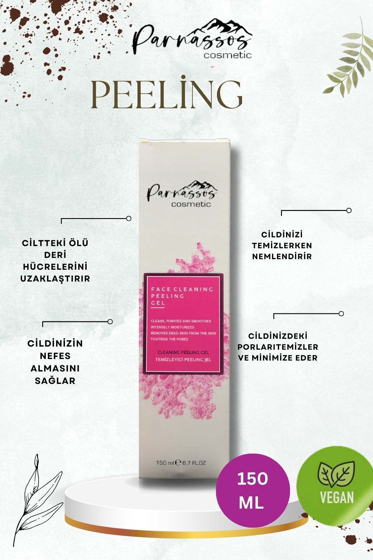 Parnassos Cosmetic Kayısı Çekirdeklerinden Elde Edilmiş Arındırıcı Ve Besleyici Doğal Peeling 150 ml