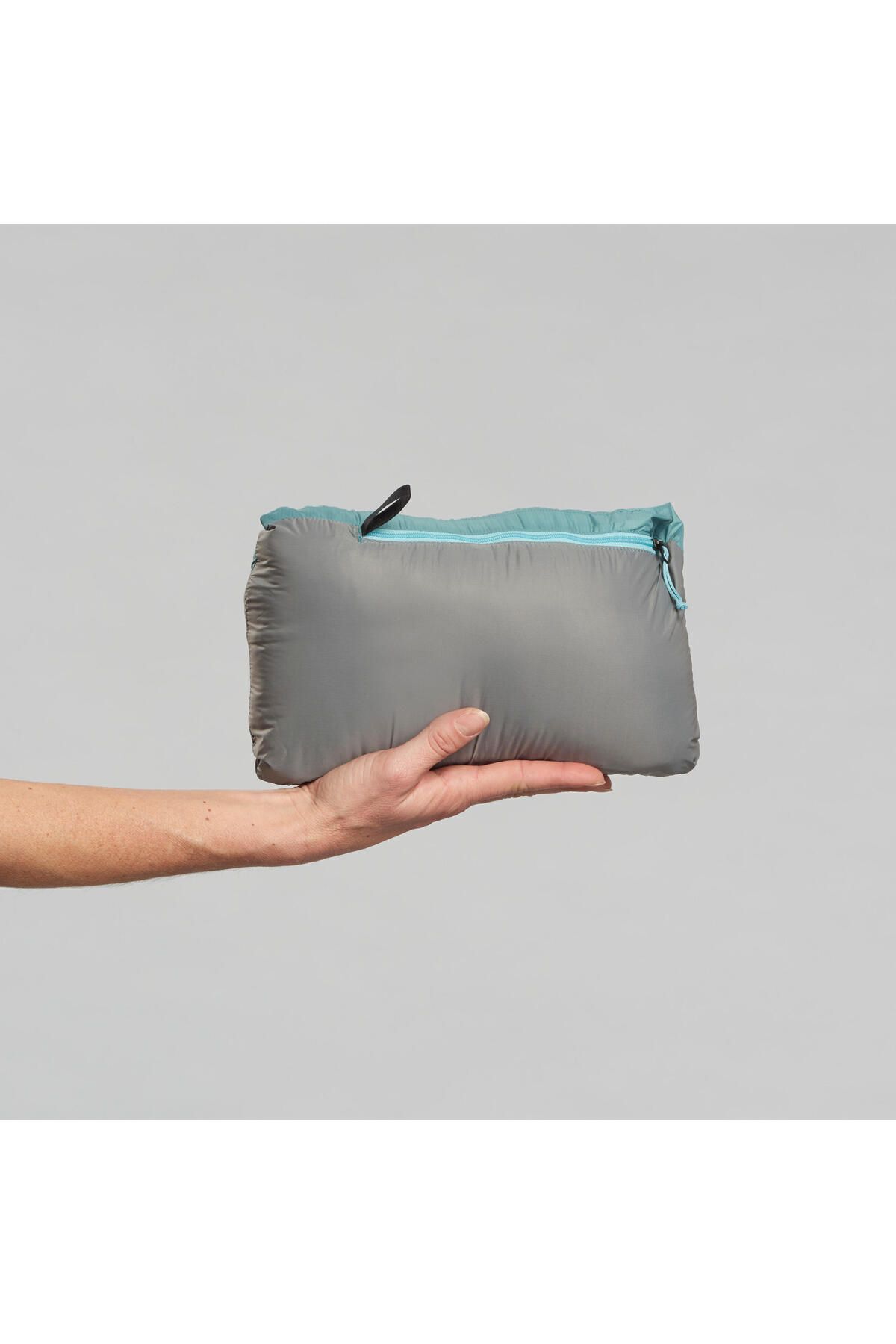 Decathlon  Kadın Outdoor Trekking Kapüşonlu Şişme Mont - Turkuaz - Mt100 -5°c - Görsel 7