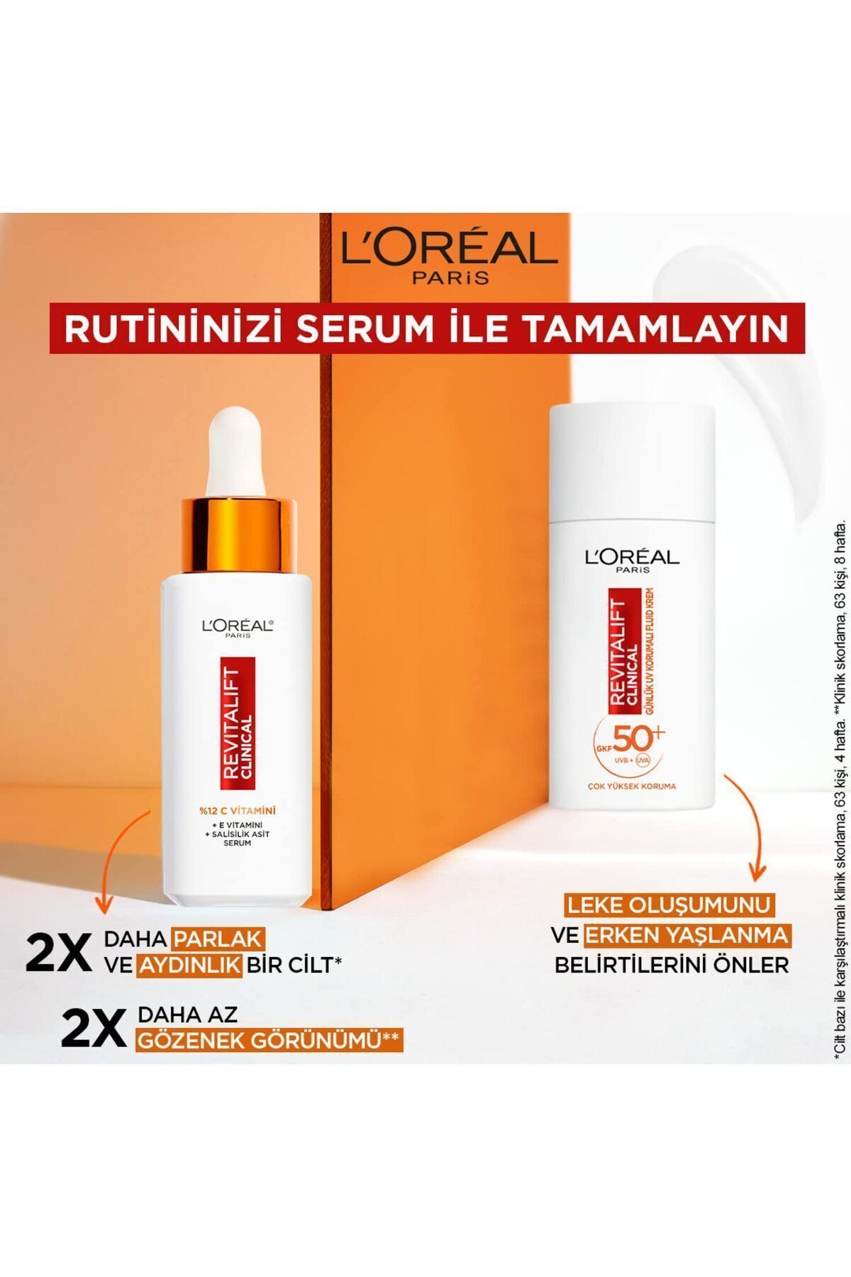 ضد آفتاب صورت لورال پاریس L'Oreal spf 50+CVitamini Serum