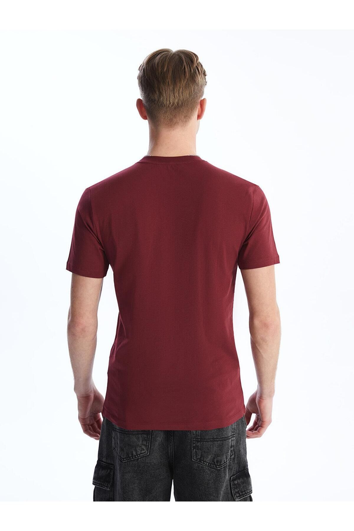 تیشرت مردانه بورگوندی ال سی وایکیکی | S4FM06Z8 اورجینال - تصویر 5