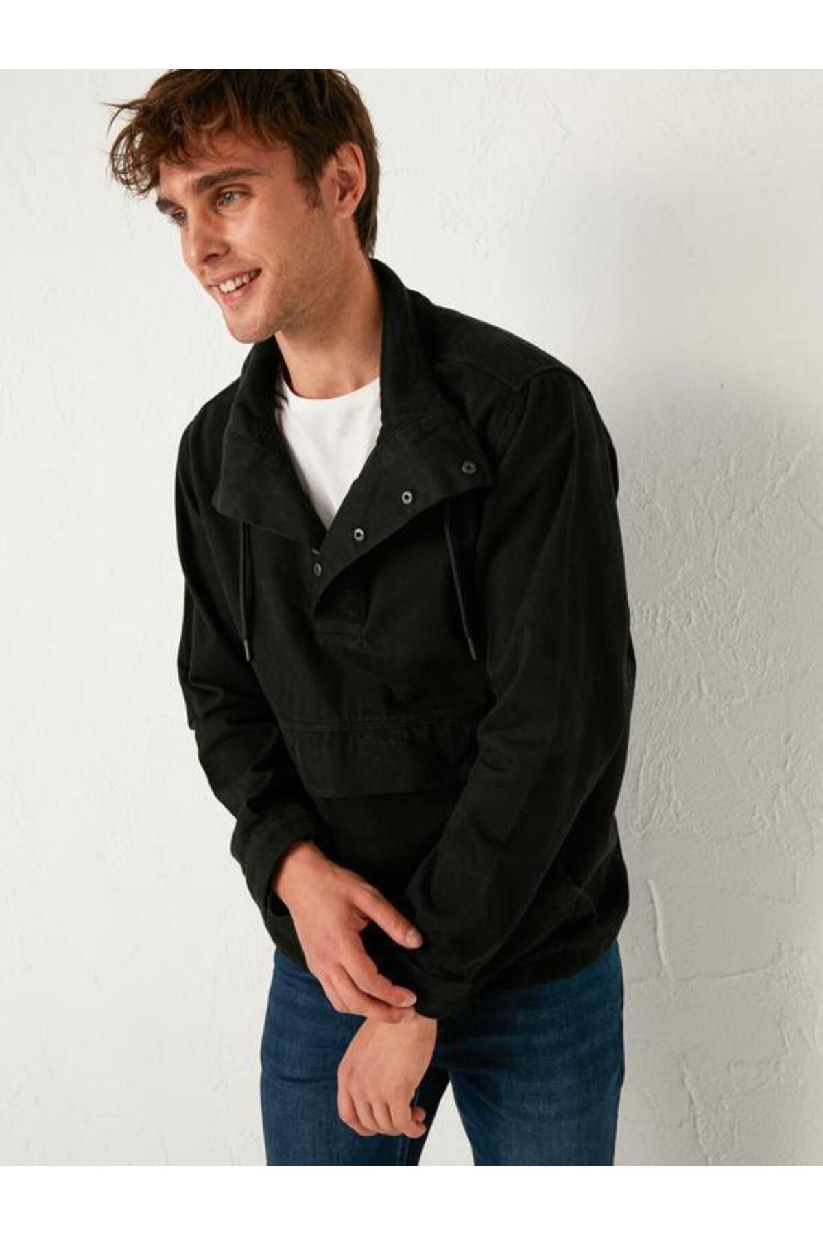 کاپشن مردانه مشکی ال سی وایکیکی | TYB0WG343C8180417882 اورجینال - تصویر 4