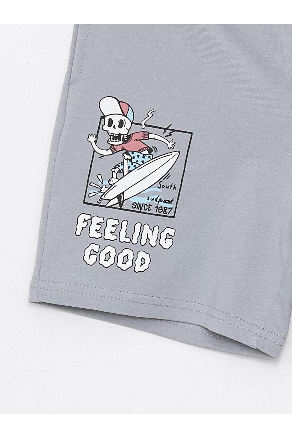 شورت و شلوارک پسرانه خاکستری ال سی وایکیکیLC Waikiki | S4BY57Z4 اورجینال - تصویر 3